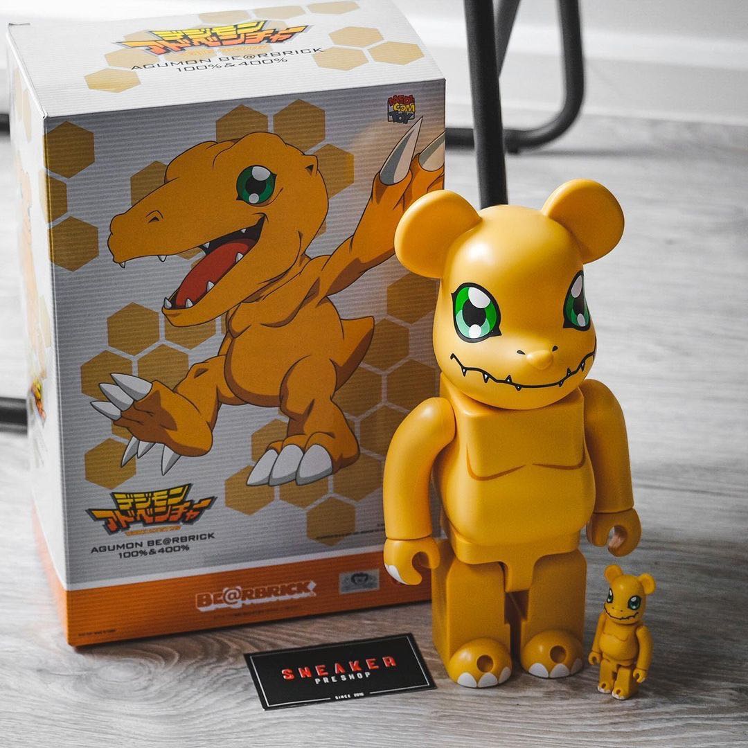 Bearbrick Digimon Agumon 100% & 400%
