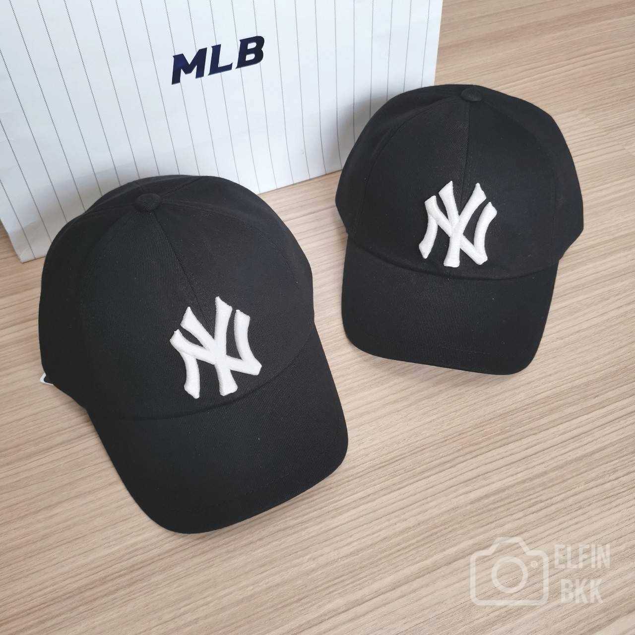 🔥Sale🔥 MLB Jersey 3D Ball Cap  หมวกแก๊ป logo NY ใหญ่ สีดำ