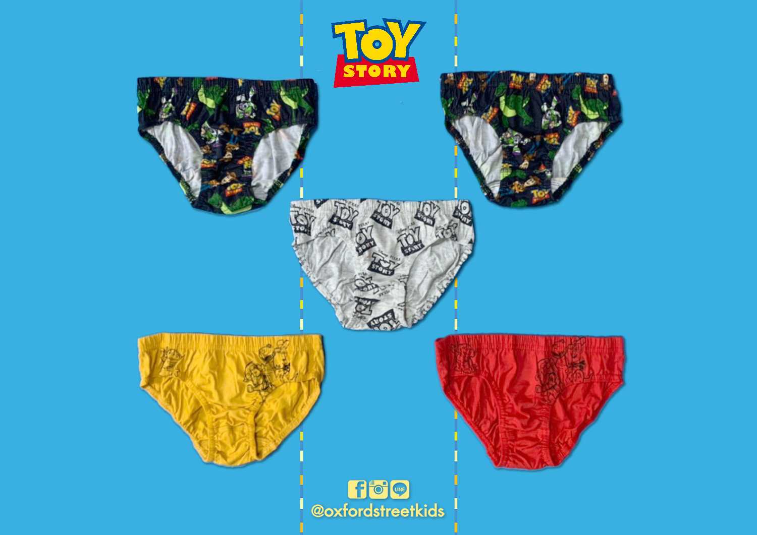 𝐒𝐀𝐋𝐄❗️ [7-8Y] Disney Toy Story Briefs 5 In Pack กางเกงใน ดิสนี่ย์ ทอย สตอรี่ 5 ตัว