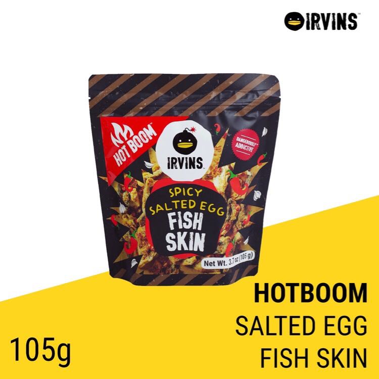 IRVINS Hot Boom Salted Egg Fish Skin 105g.