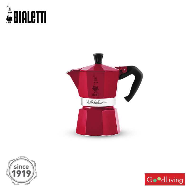 Bialetti หม้อต้มกาแฟ รุ่น Moka Express Natural Red Cherry ขนาด 1 cup