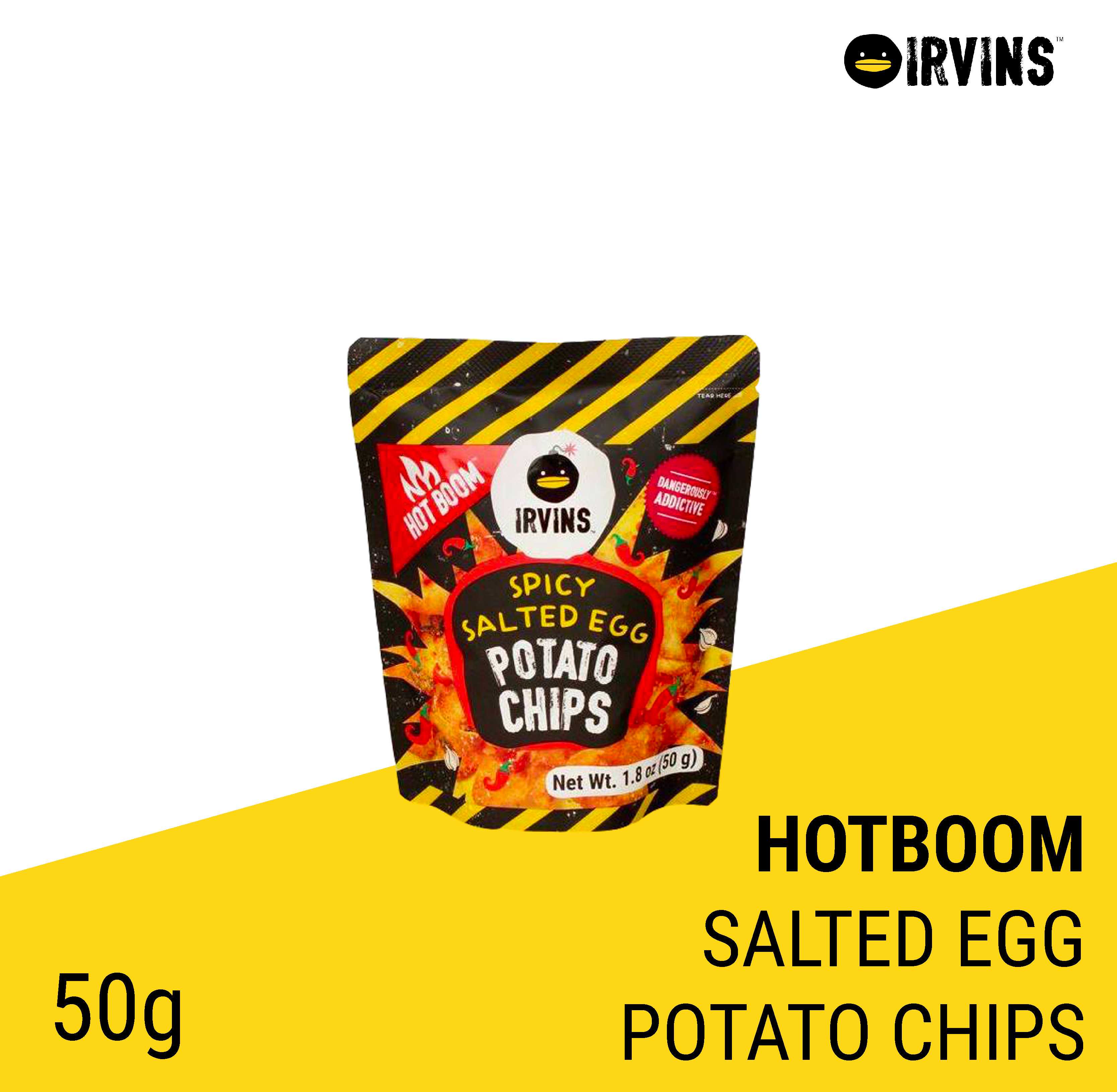 IRVINS Hot Boom Salted Egg Potato Chips 50g