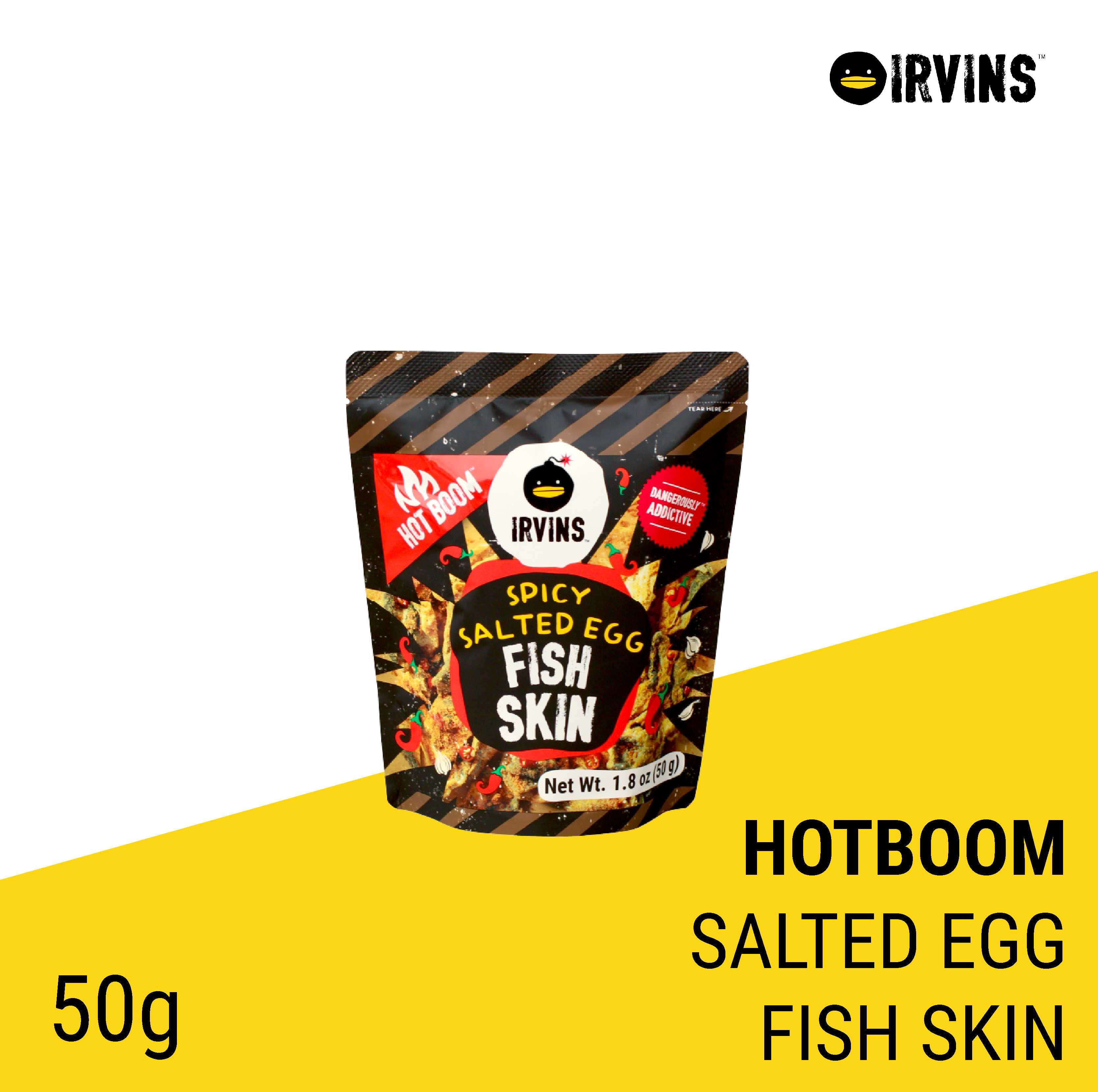IRVINS Hot Boom Salted Egg Fish Skin 50g.