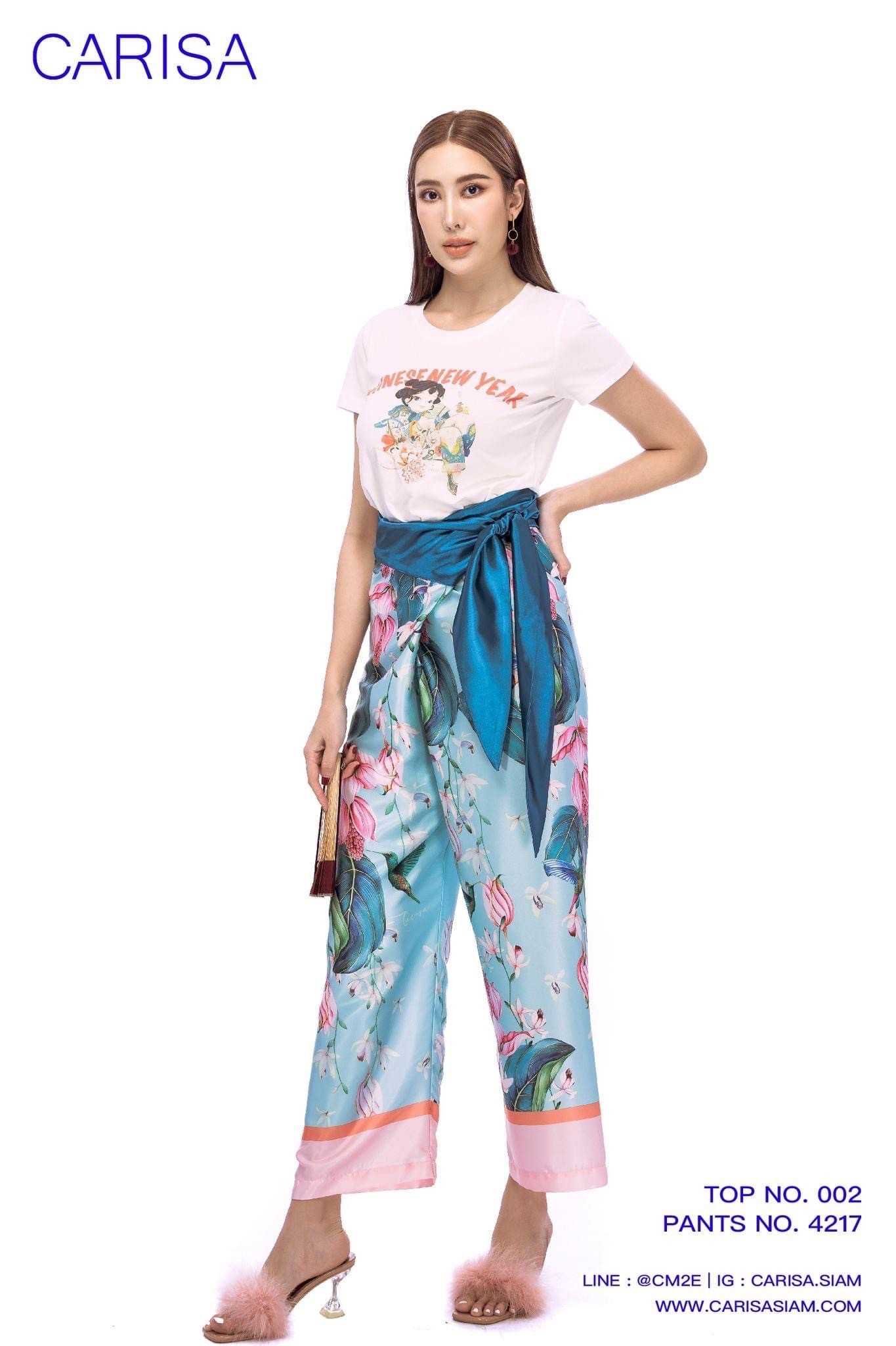 💙 กางเกง  warp pant มีสองสี ฟ้า เฟลือง ลายใหม่ร้าน CARISA 💛 [4217]