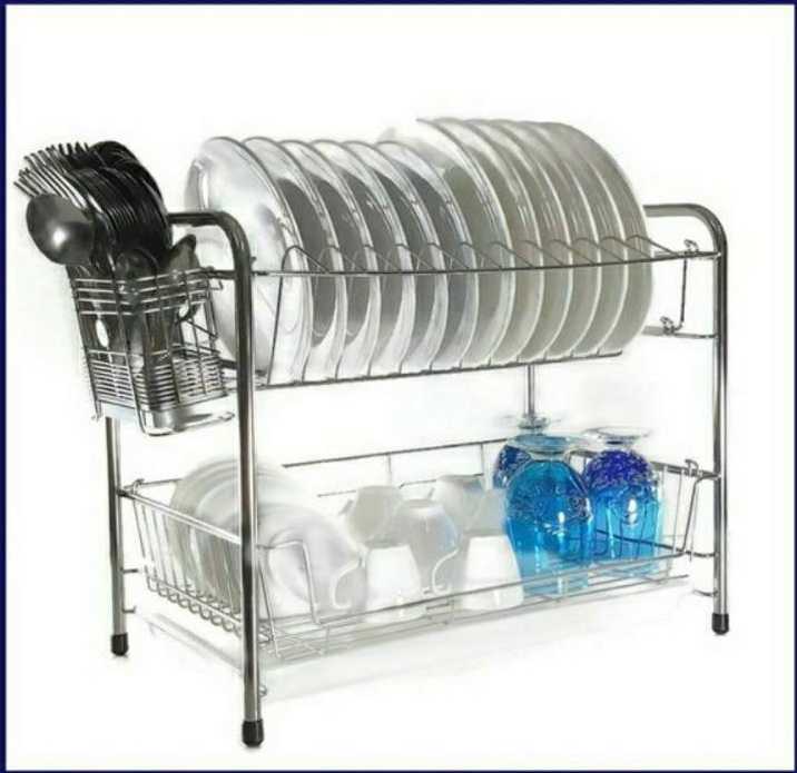 KOWAHOMEWARE KWH-S004 ชั้นวางจานอเนกประสงค์ แบบ 2 ชั้น มีถาดรองน้ำ