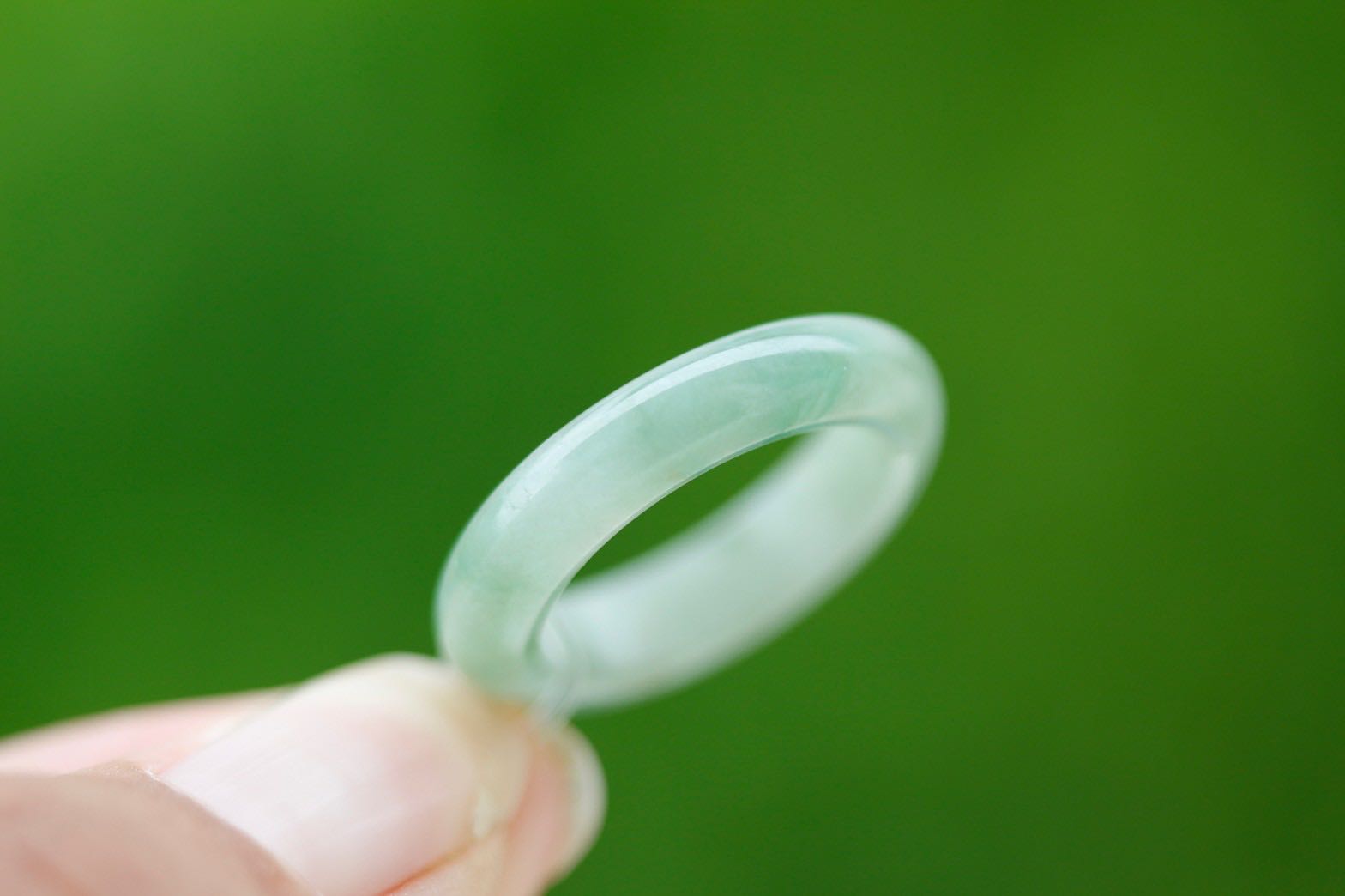 Natural Green Apple  Jade Ring Size 53 