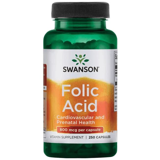 Swanson Premium Folic Acid 800 mcg 250 Capsules