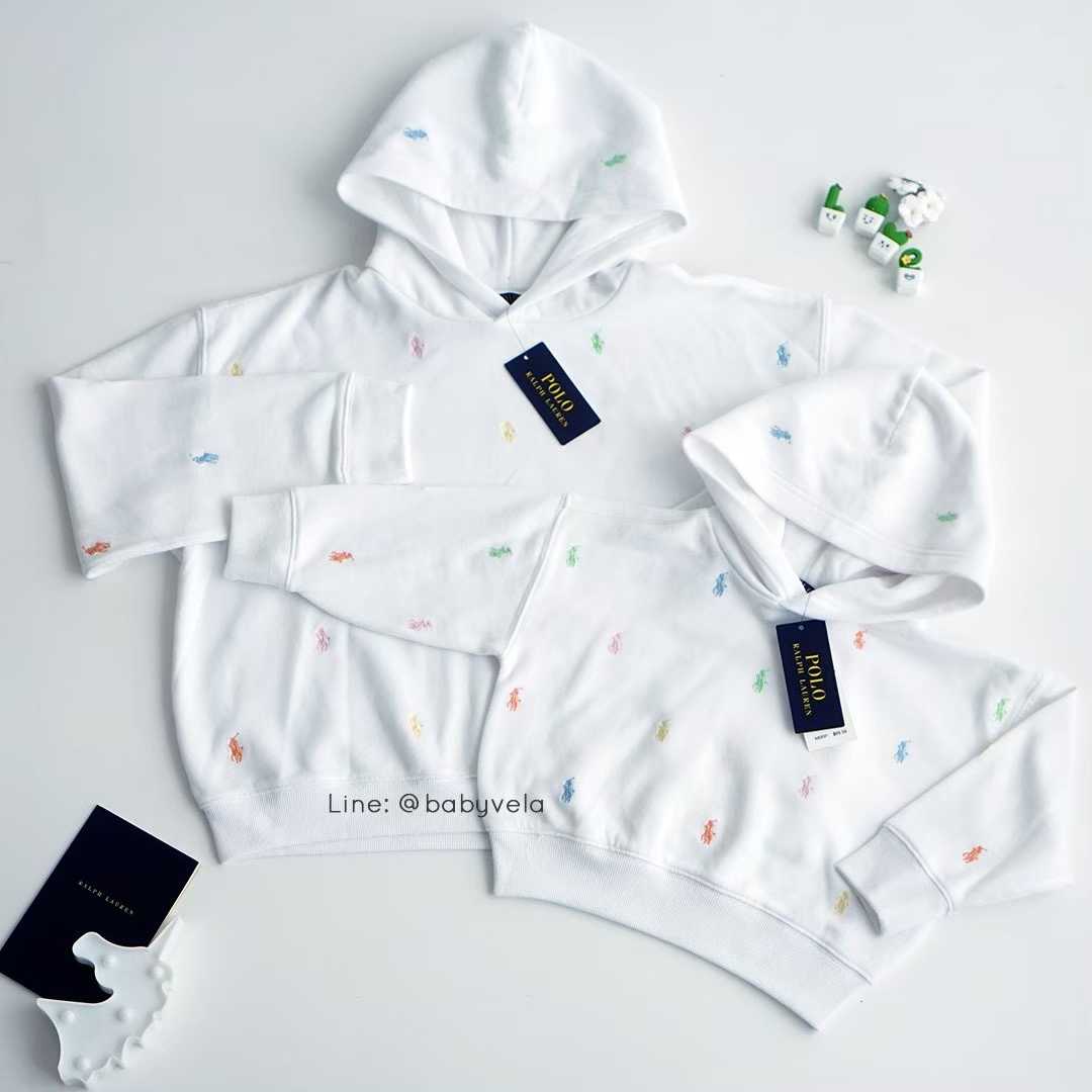Girls Polo Pony Fleece Hoodie (White)