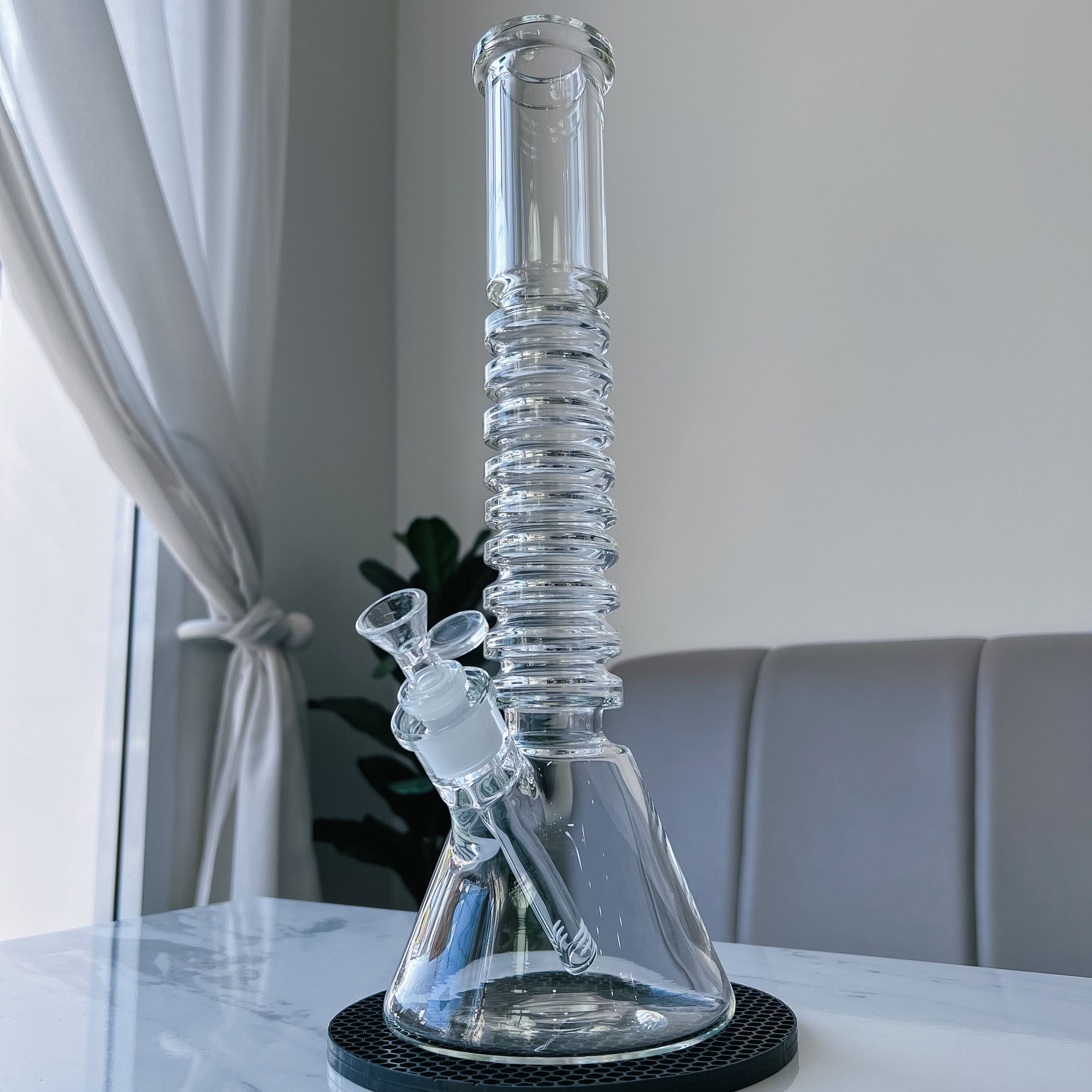 Clear Spiral Beaker Base Bong | 38 cm