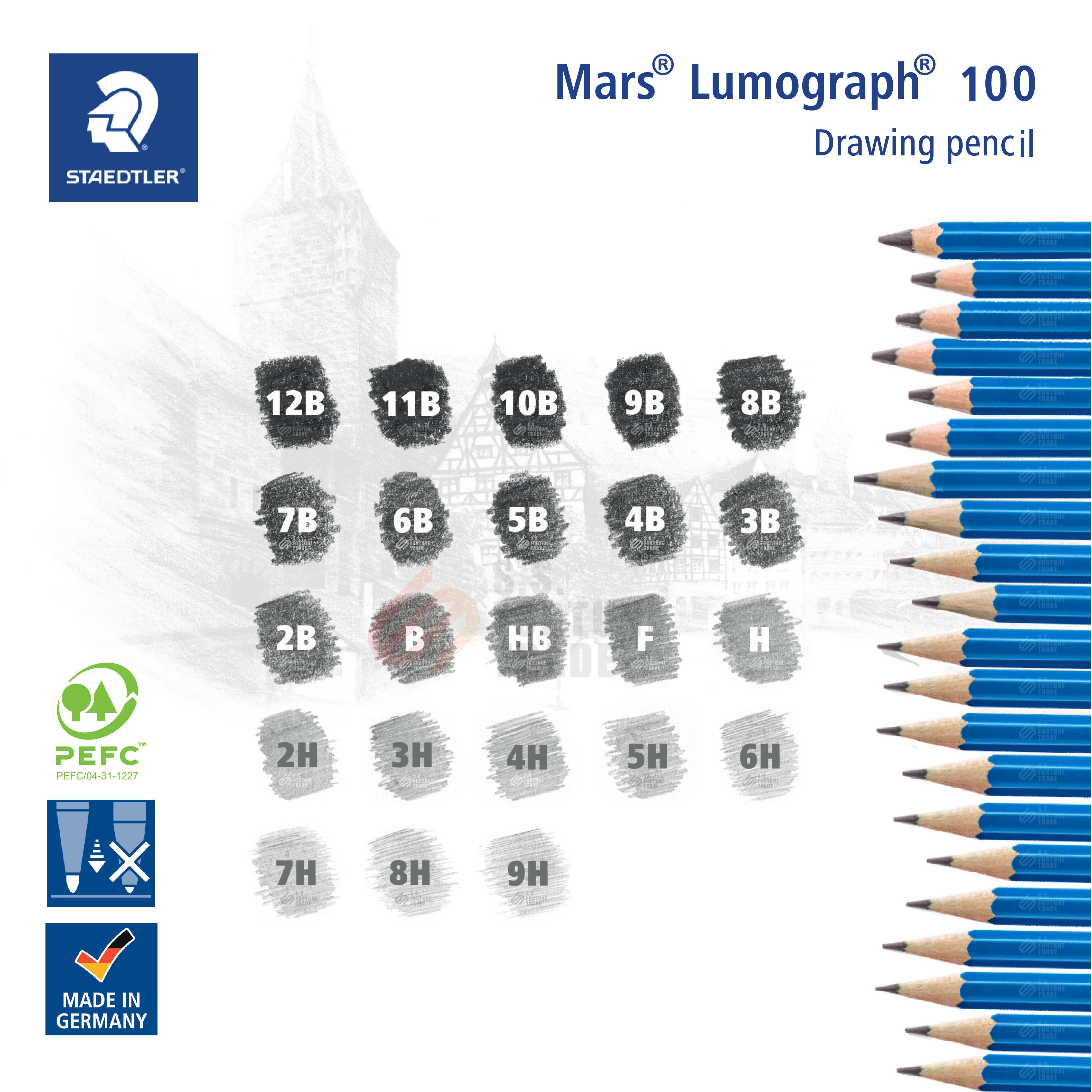 ดินสอไม้ Staedtler Mars Lumograph 100