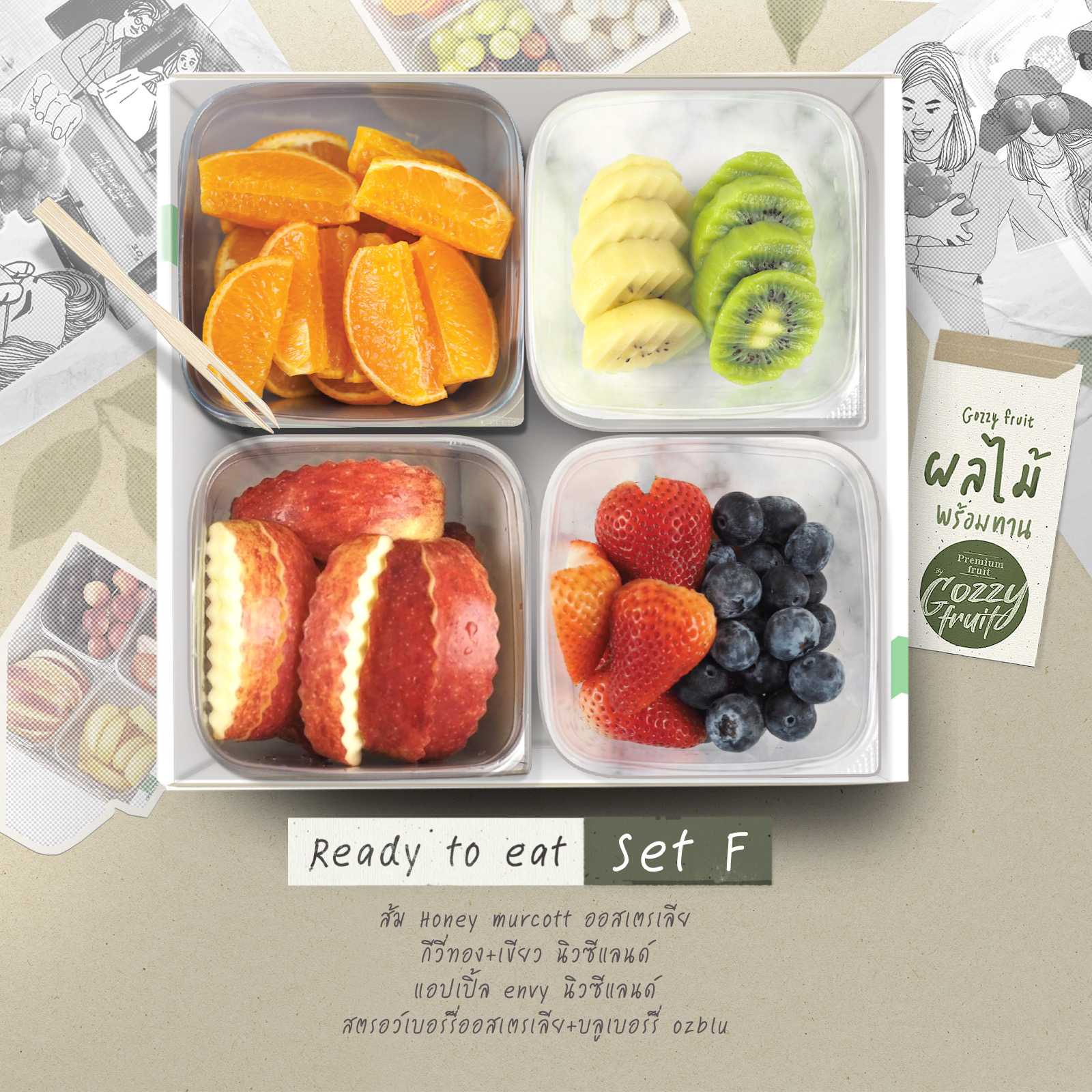 ชุดผลไม้รวมพร้อมทาน SET F  ยอดนิยม