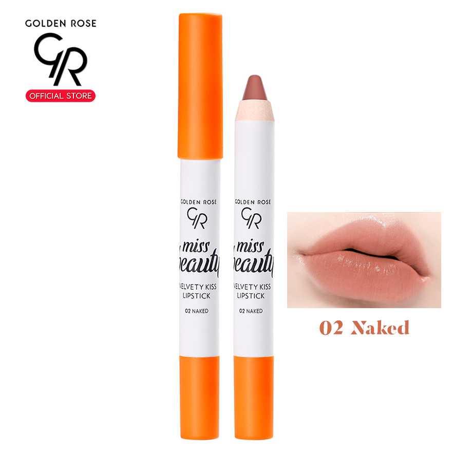โกลเด้น โรส Golden Roseมิสบิวตี้ เวลเวทตี้ คิส ลิปสติก 3.5 กรัม เบอร์ 02