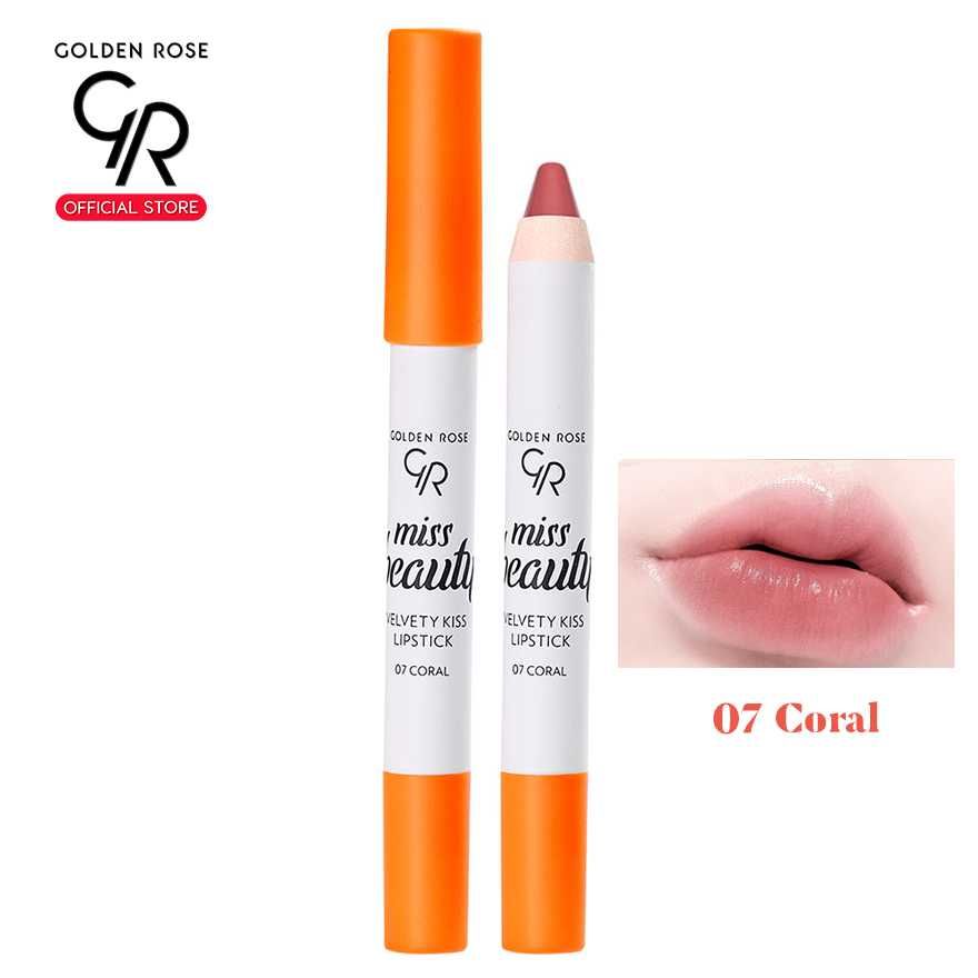 โกลเด้น โรส Golden Rose มิสบิวตี้ เวลเวทตี้ คิส ลิปสติก 3.5 กรัม เบอร์ 07 Coral
