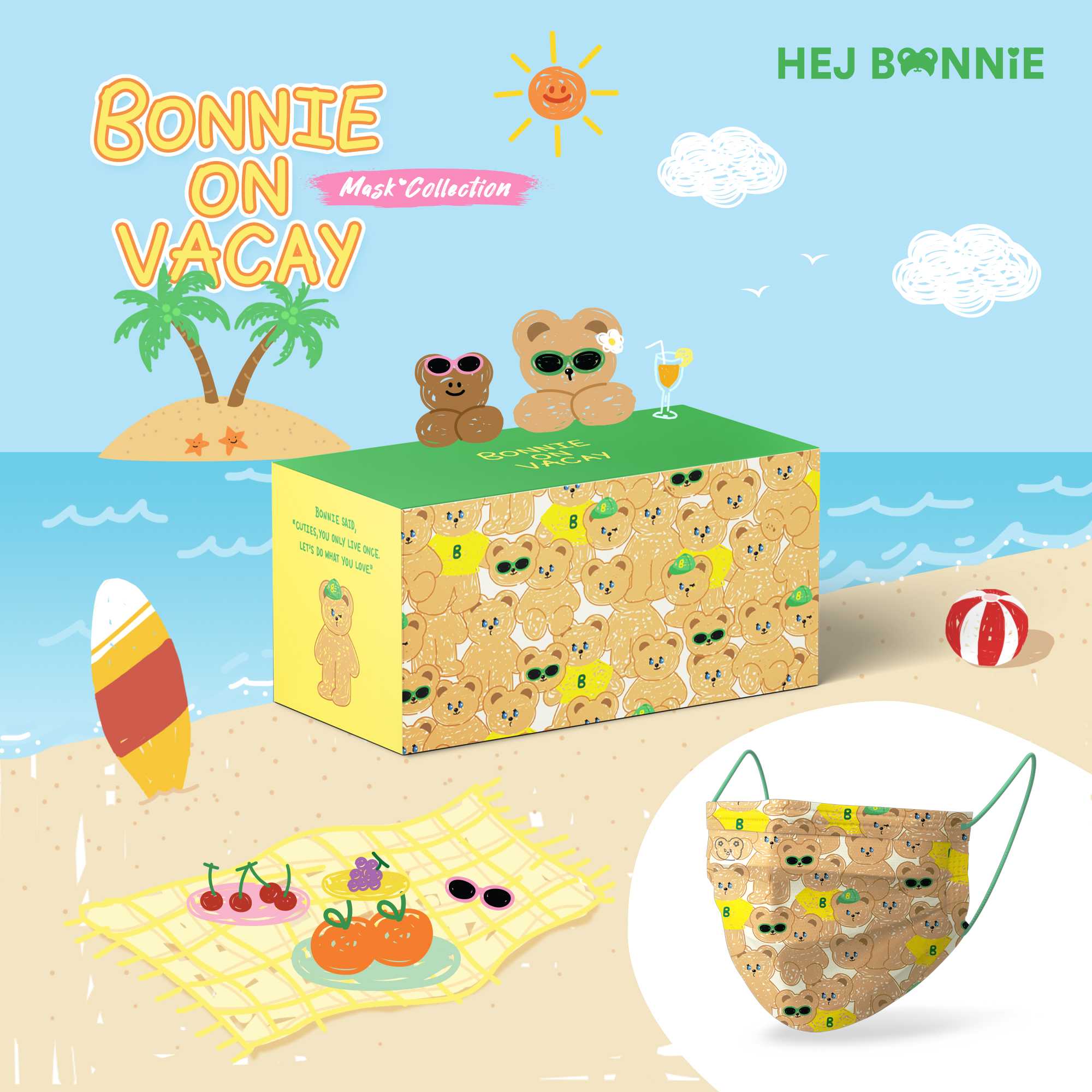 [Sold out] Bonnie's on Vacay Mask