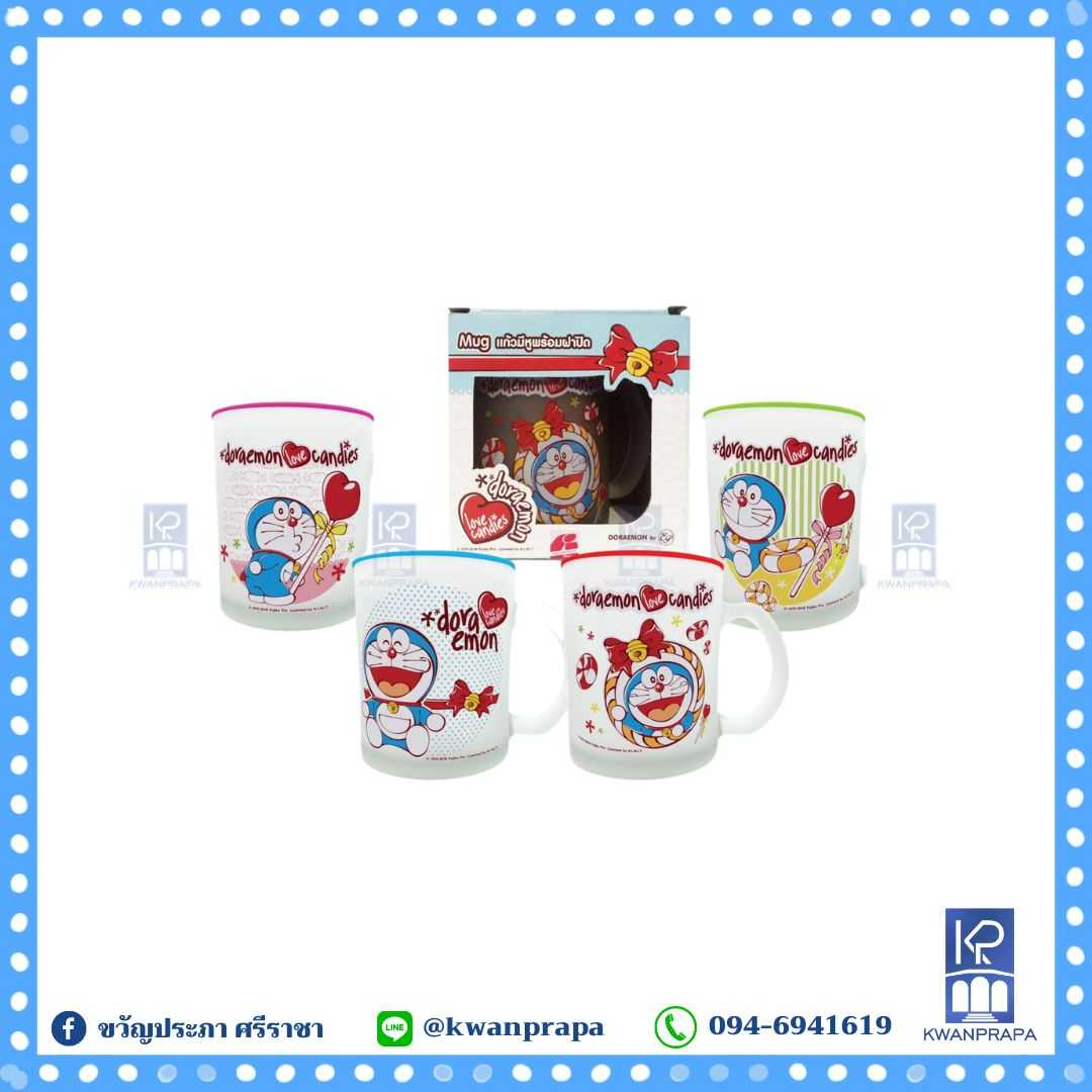 แก้วมีหู พร้อมฝาปิด Doraemon 