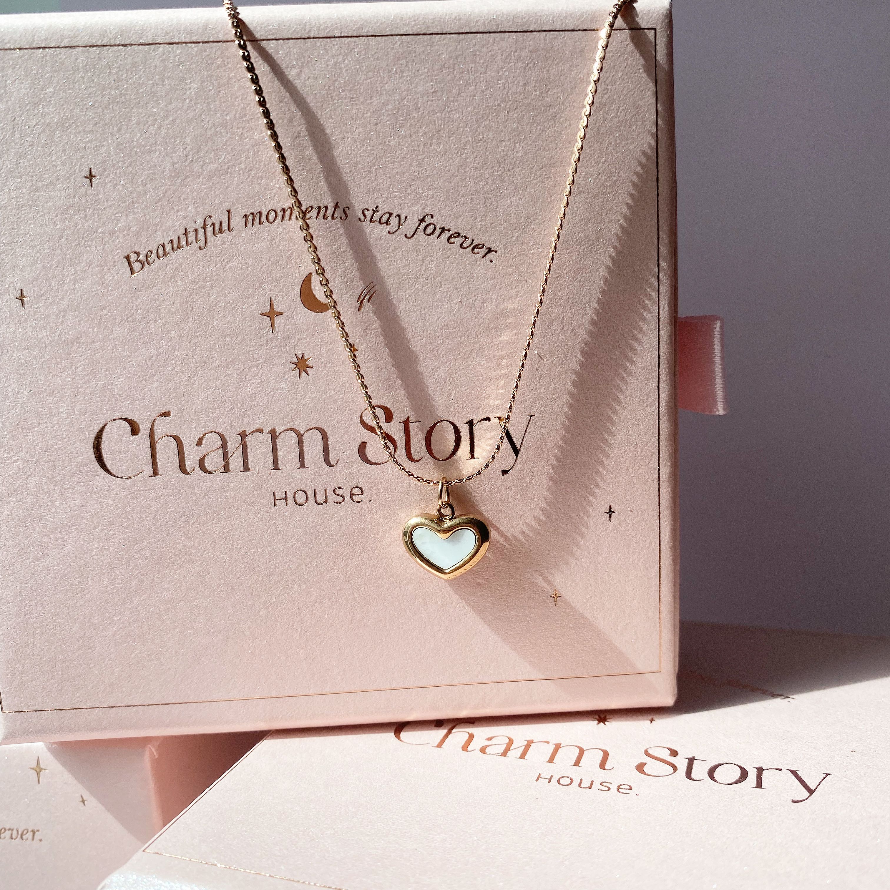 สร้อยคอRose gold Love mini heart collection 