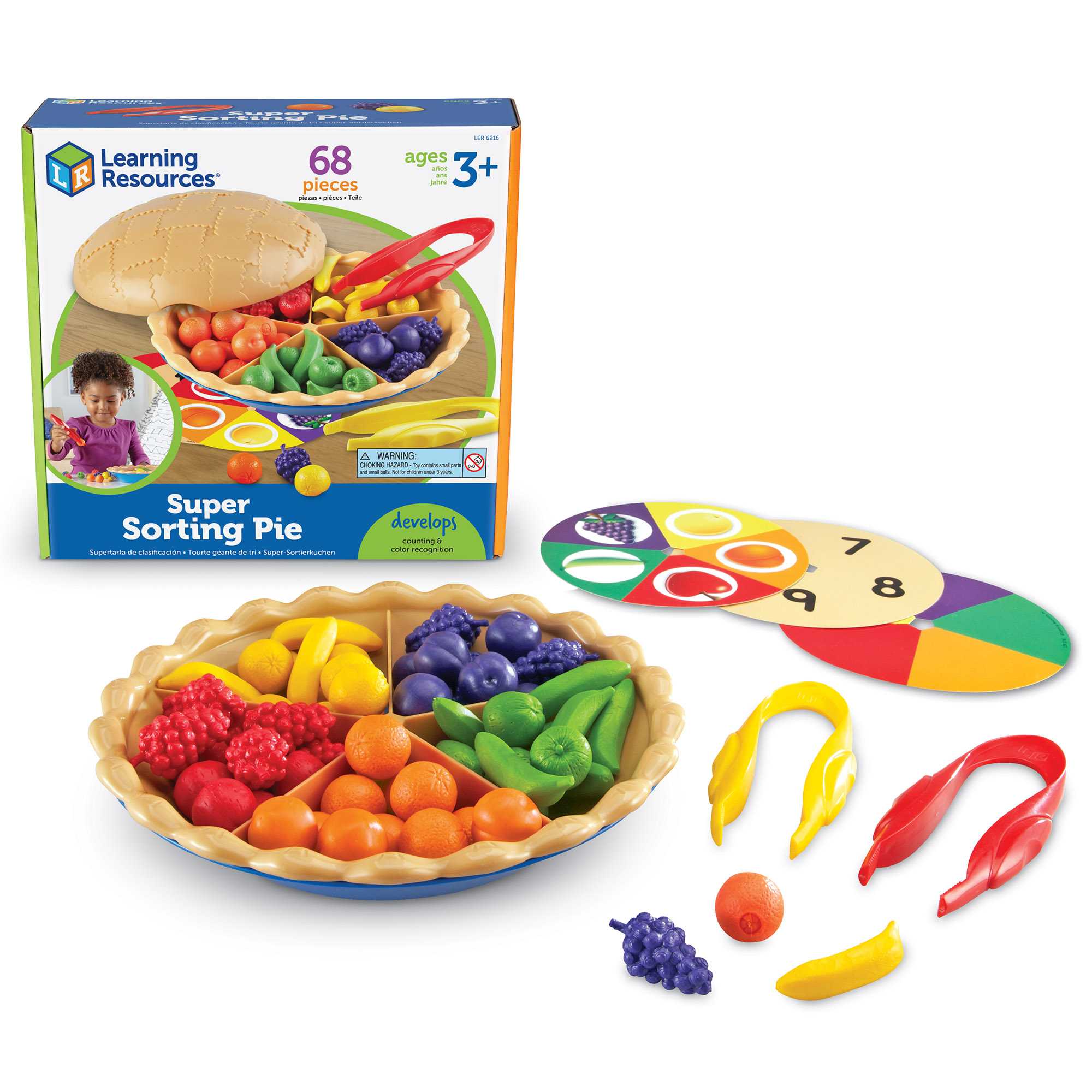 [อายุ 3+] เกมพายผลไม้ฝึกแยกสี (SUPER SORTING PIE) [Learning Resources]