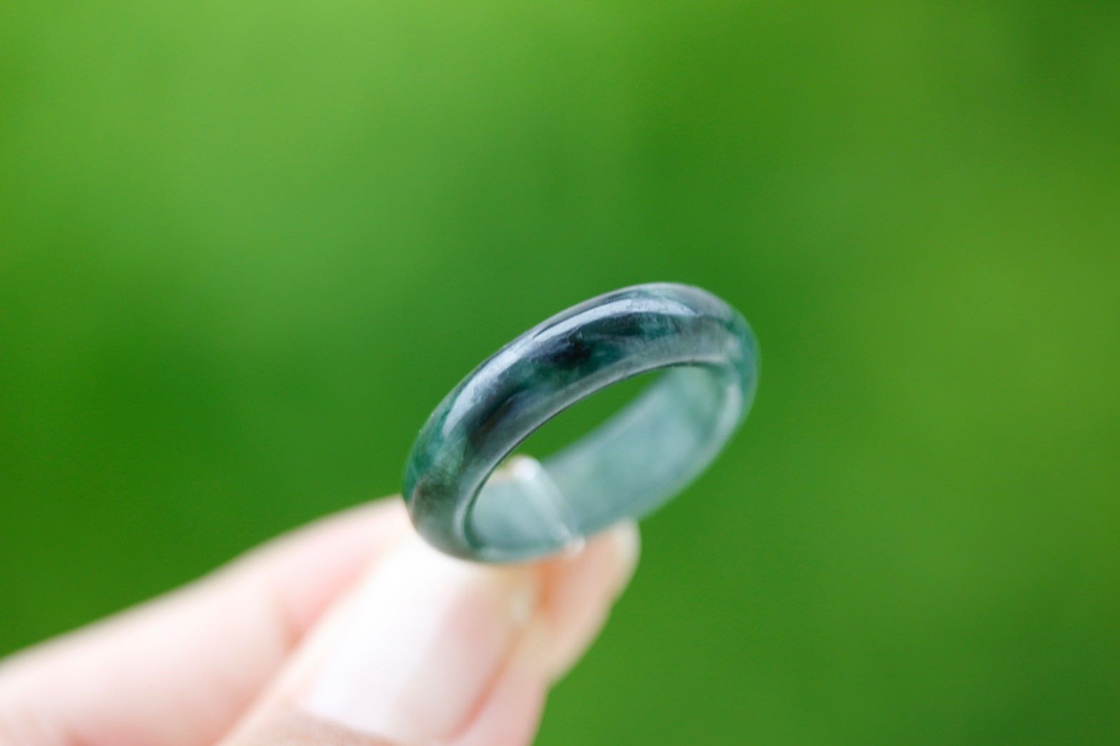 Natural Green Jade Ring Size 54