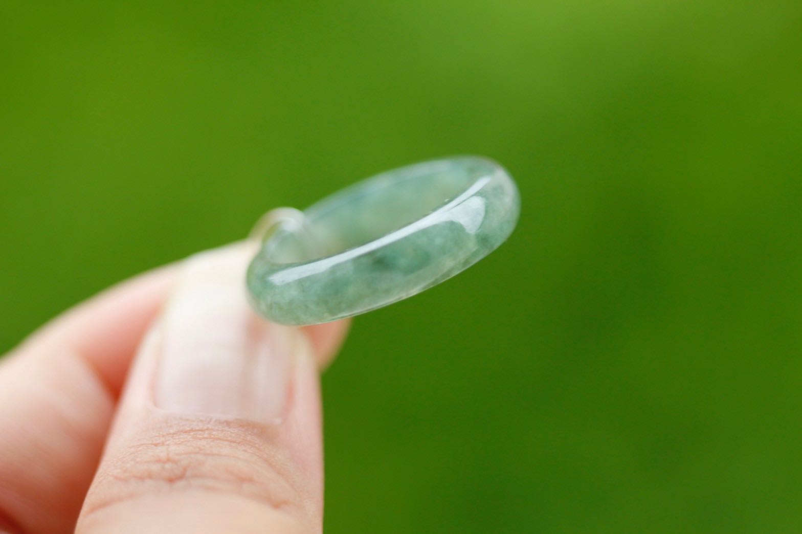 Natural Green Jade Ring Size 53.5