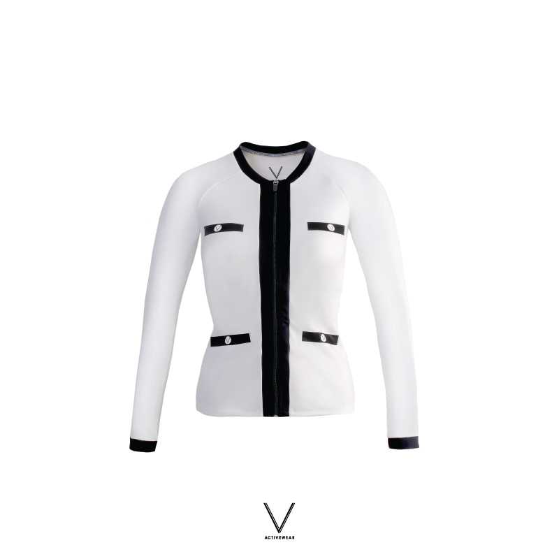 SS2022/1 UV JACKET WHITE TRIM BLACK