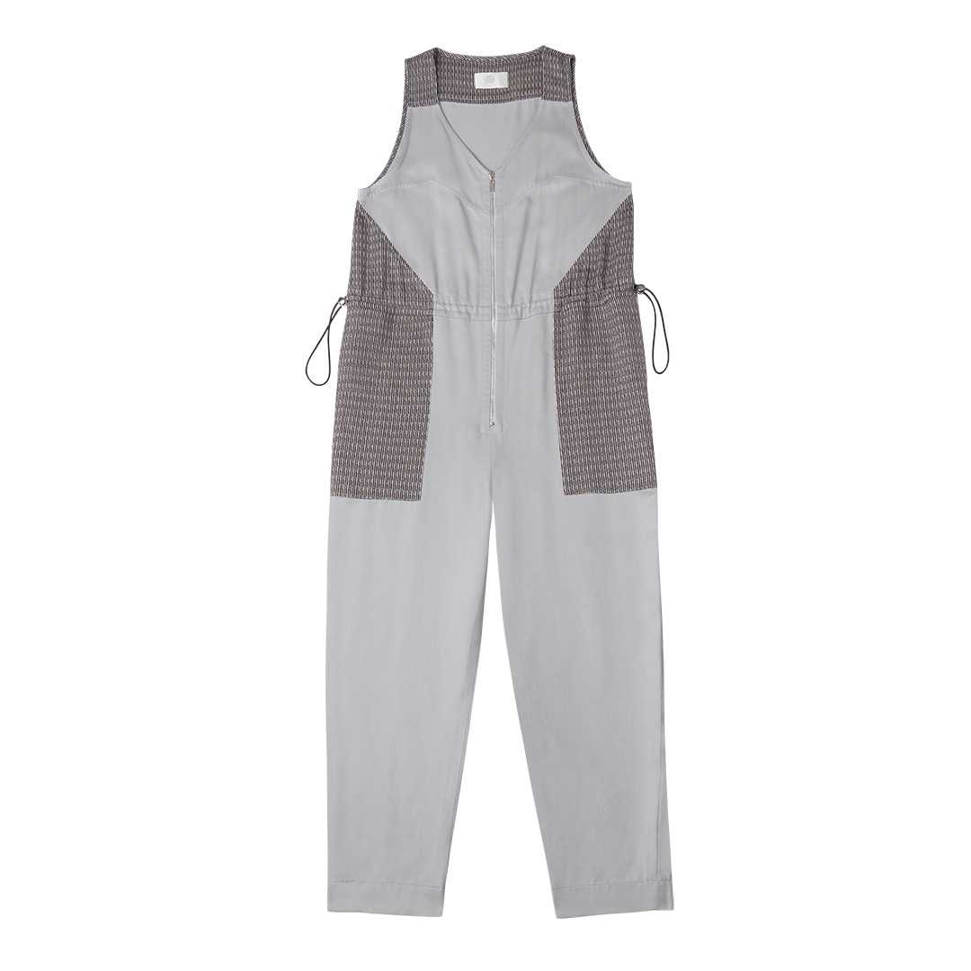 Patched Zip Front Jumpsuit