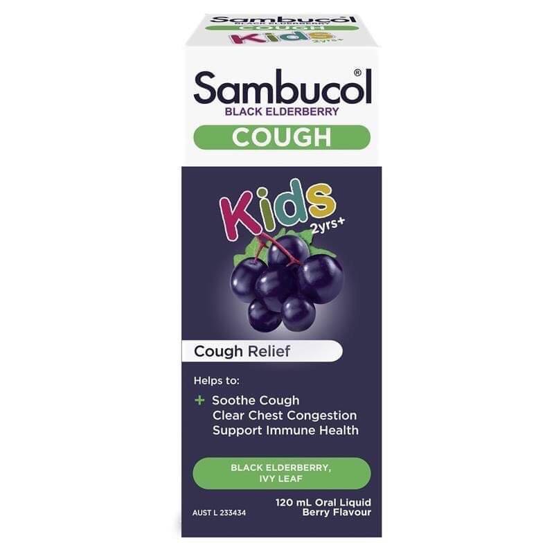 วิตามินสำหรับเด็ก ช่วยให้ลดอาการไอ ลดเสมหะ ช่วยให้ระบบหายใจดีขึ้น  Sambucol cough relief