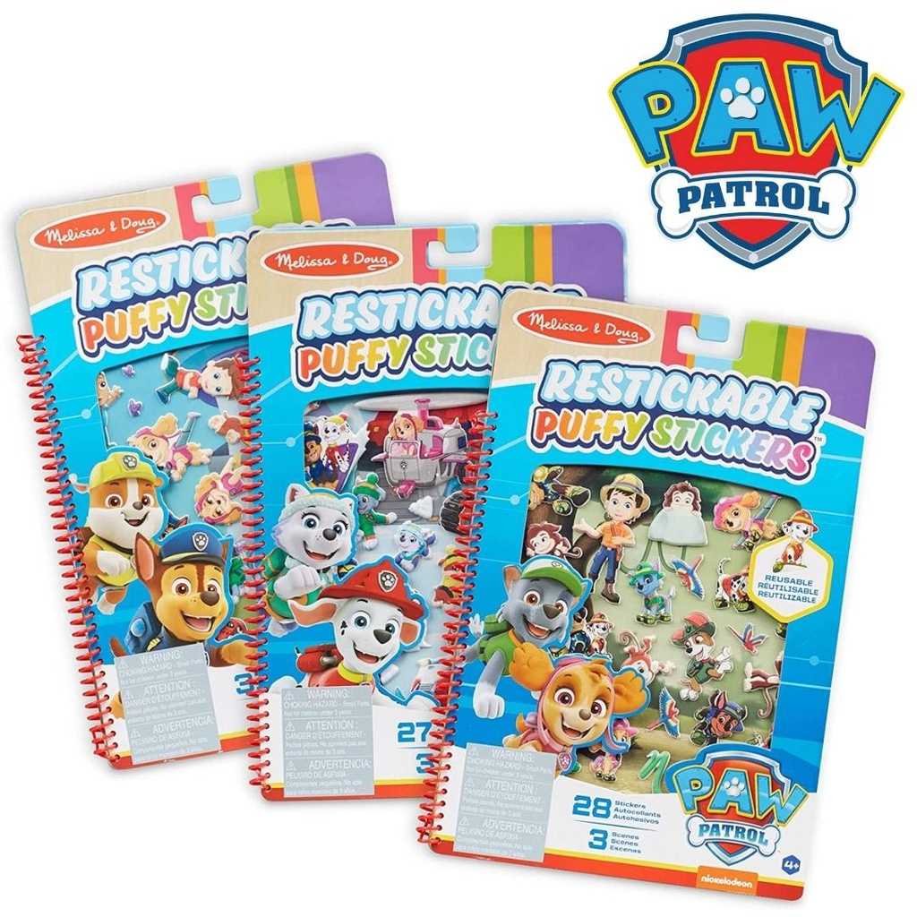 PAW Patrol Restickable Puffy Stickers สติ๊กเกอร์ลอกเล่นซ้ำได้ ฉากผจญภัย สำหรับเด็กอายุประมาณ 4-6 ขวบ