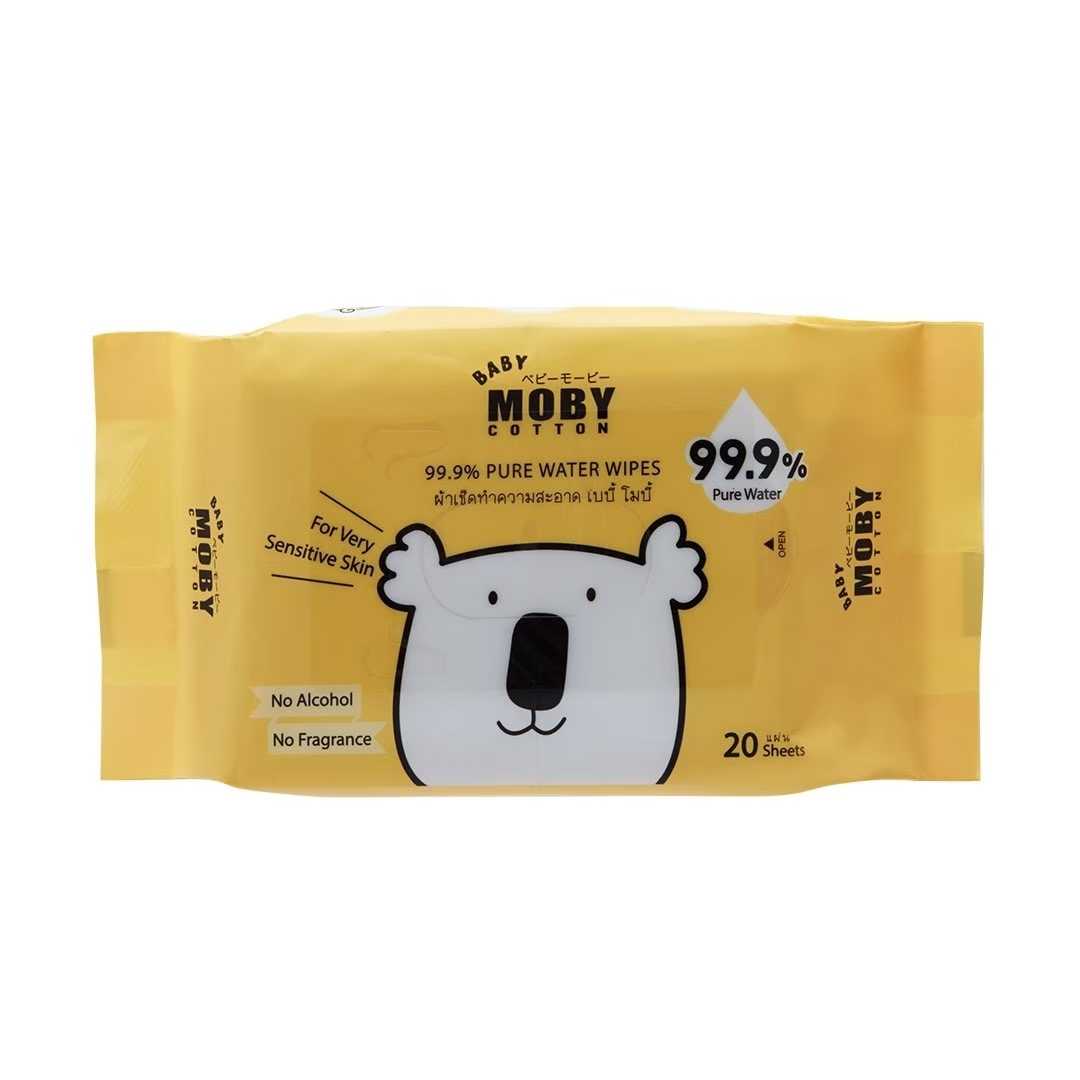 Baby Moby ผ้าเช็ดทำความสะอาดสูตรน้ำ 20 แผ่น