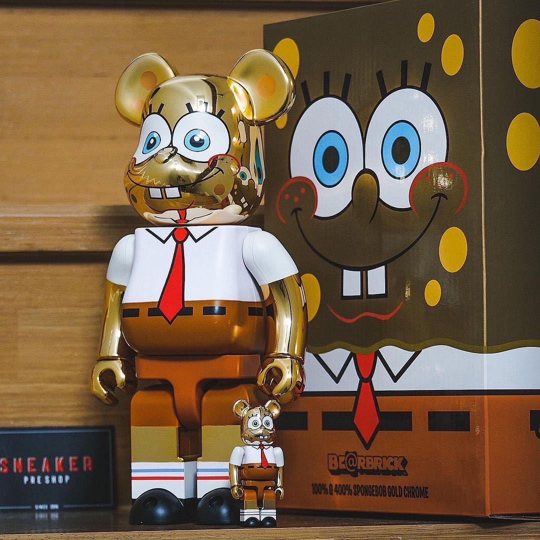 Bearbrick Spongebob Gold Chrome 100% & 400%