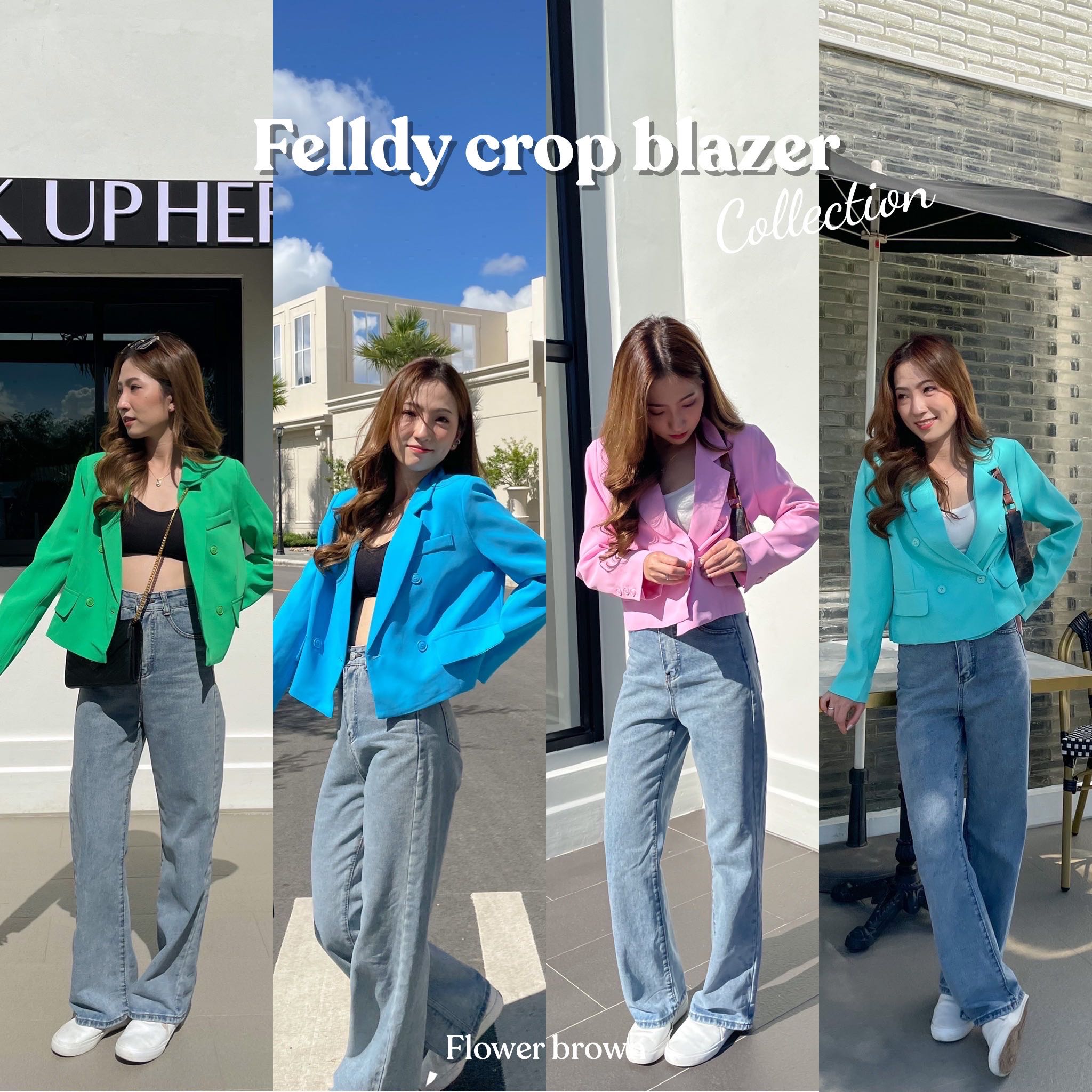 Felldy crop blazer - 4 color
