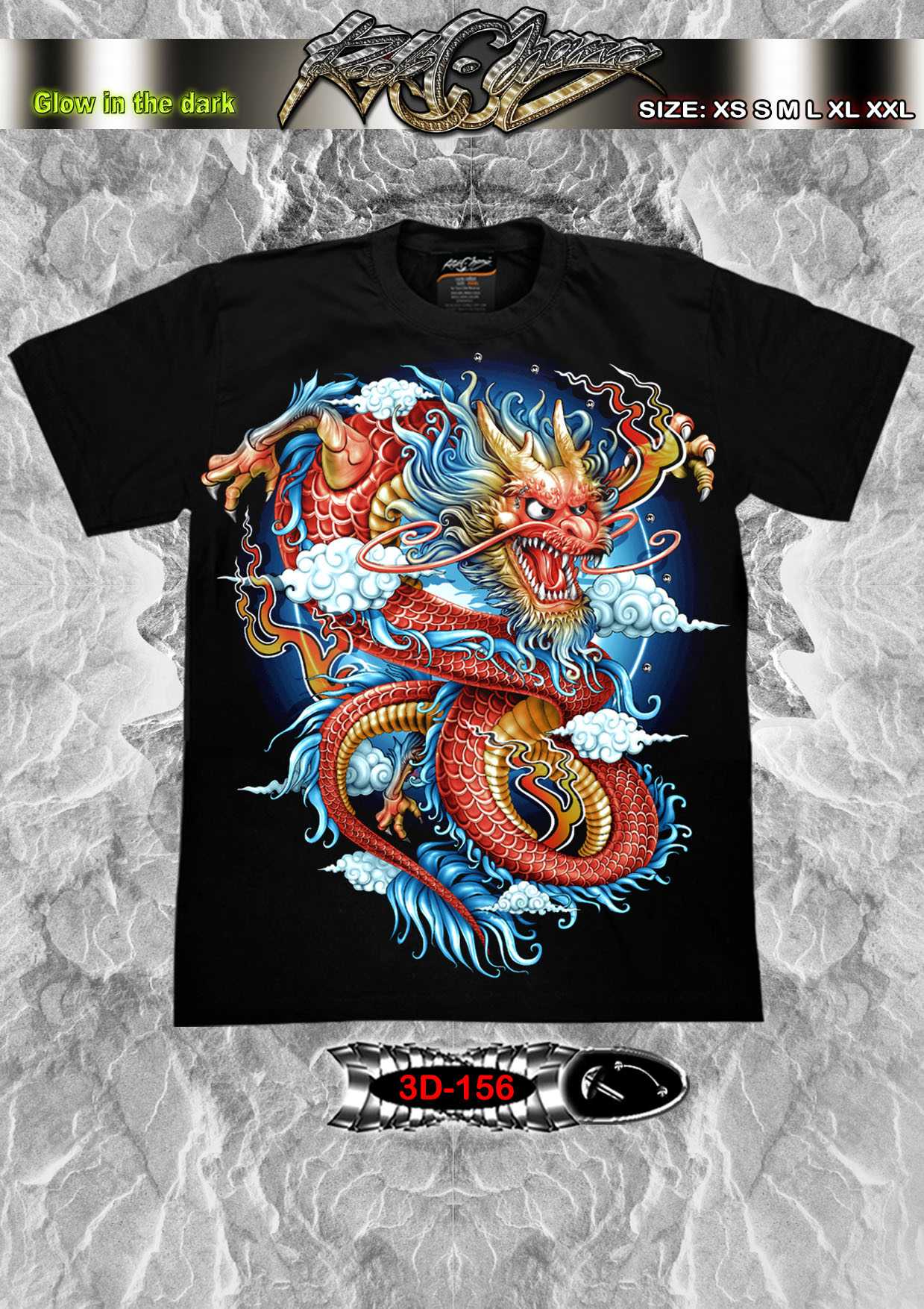 เสื้อยืดสกรีนเรืองแสง 3D156