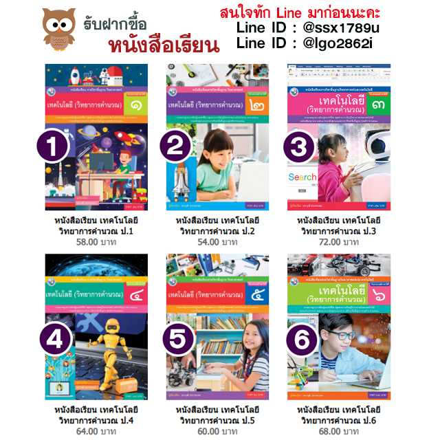 พว-หนังสือเรียน เทคโนโลยี วิทยาการคำนวณ ป.1-ป.6