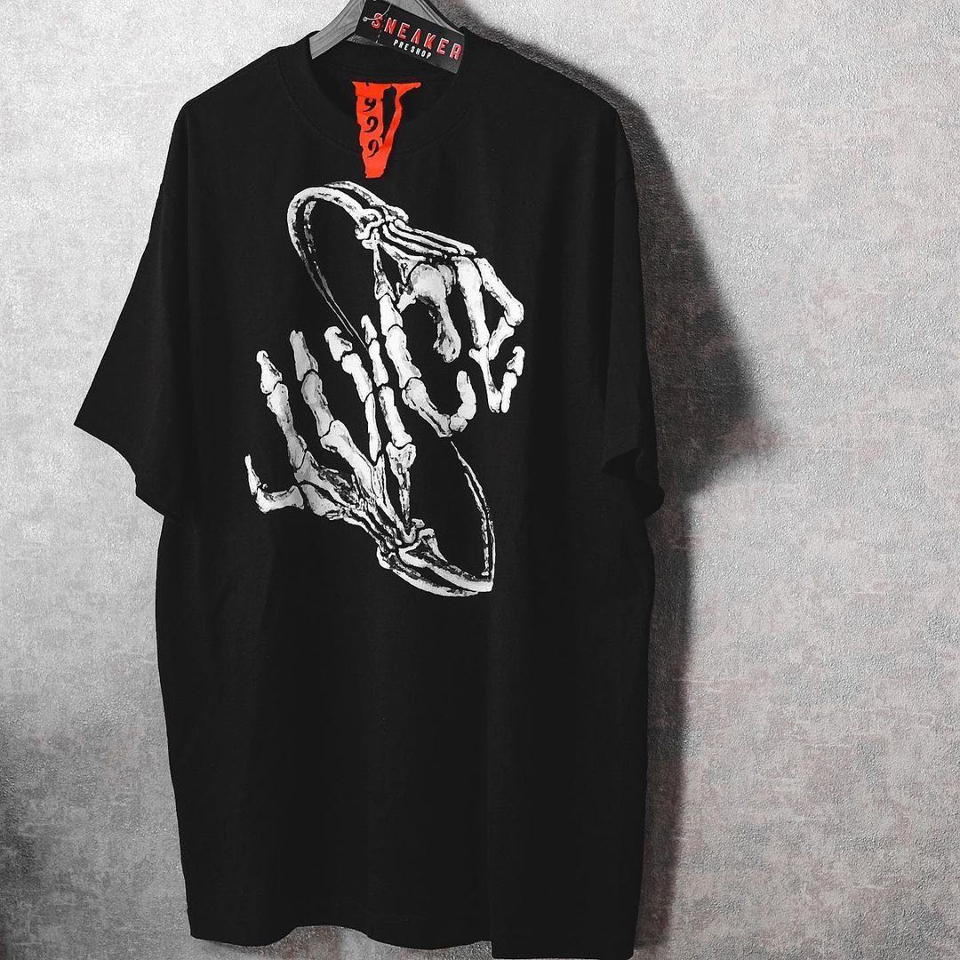  Vlone x Juice Wrld Bone Tee Black 