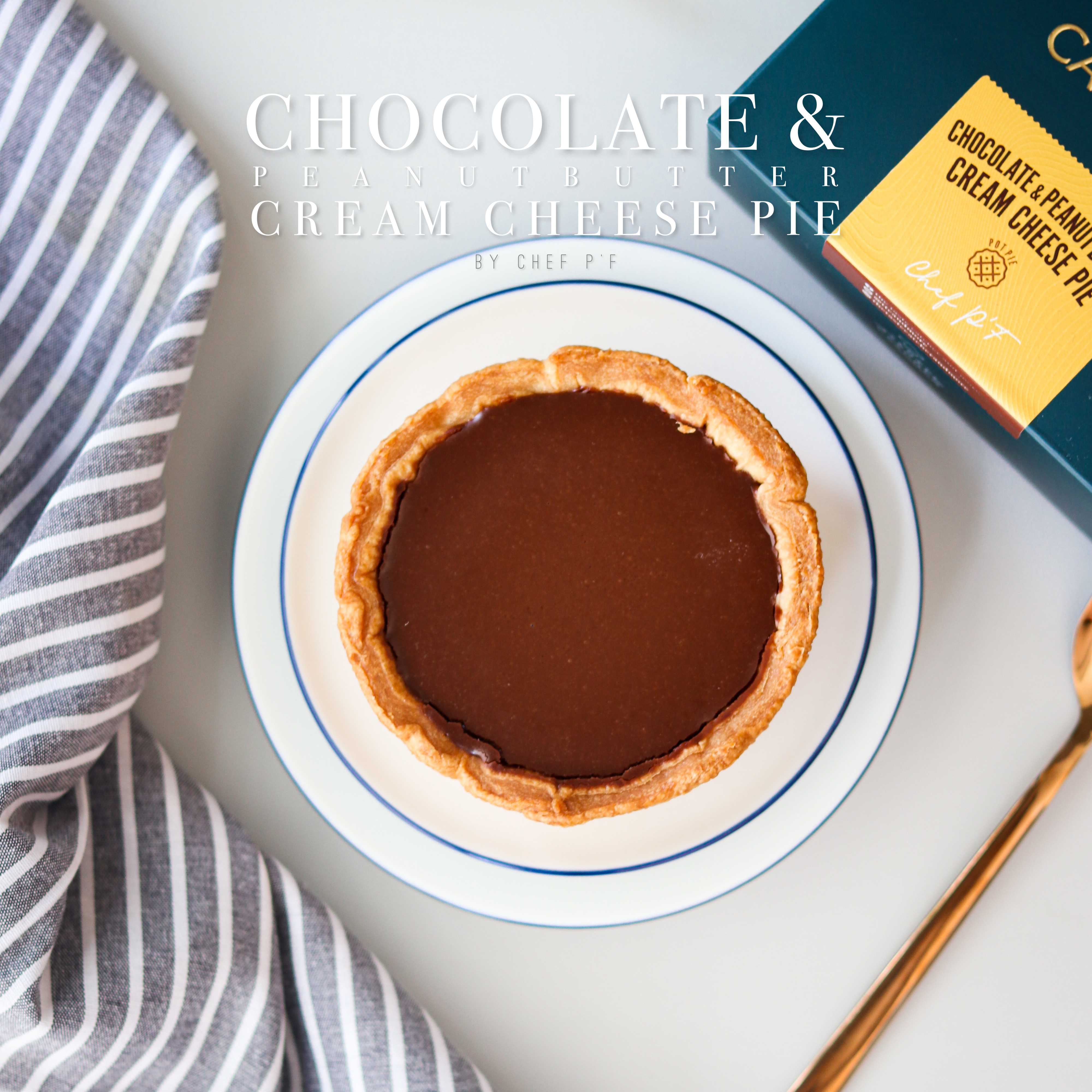 CHOCOLATE & PEANUT BUTTER CREAM CHEESE PIE
