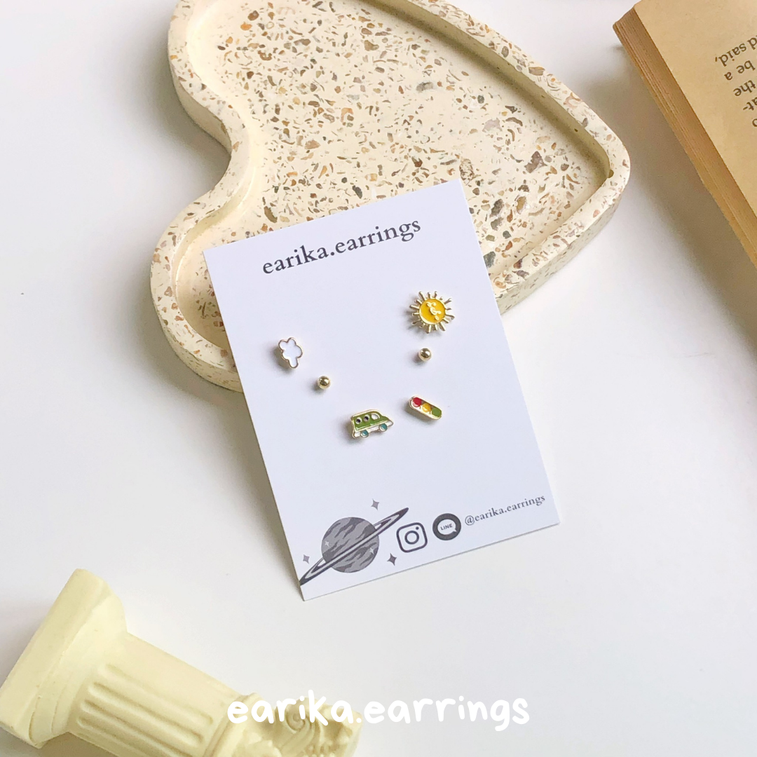 earika.earrings - daytime set เซ็ตต่างหูก้านเงินแท้ คนแพ้ง่ายใส่ได้