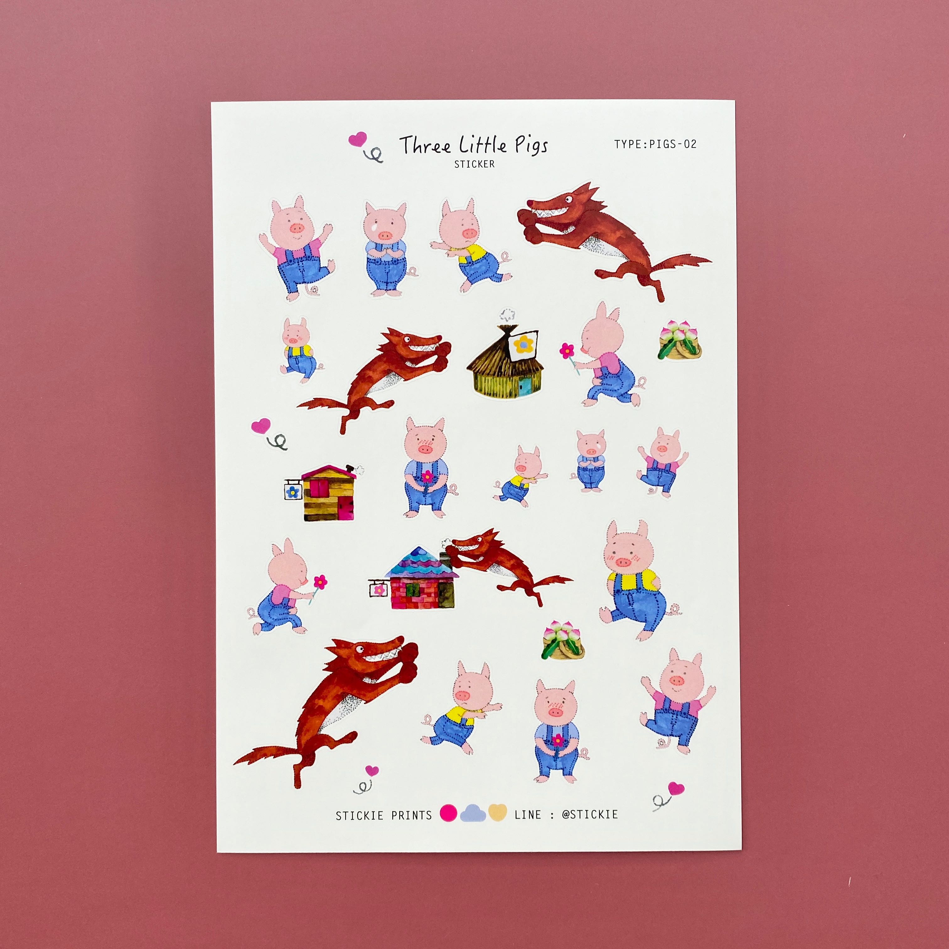 สติ๊กเกอร์ติดเล่น กันน้ำ ลาย PIGS ( Sticker dicut 1 sheet )