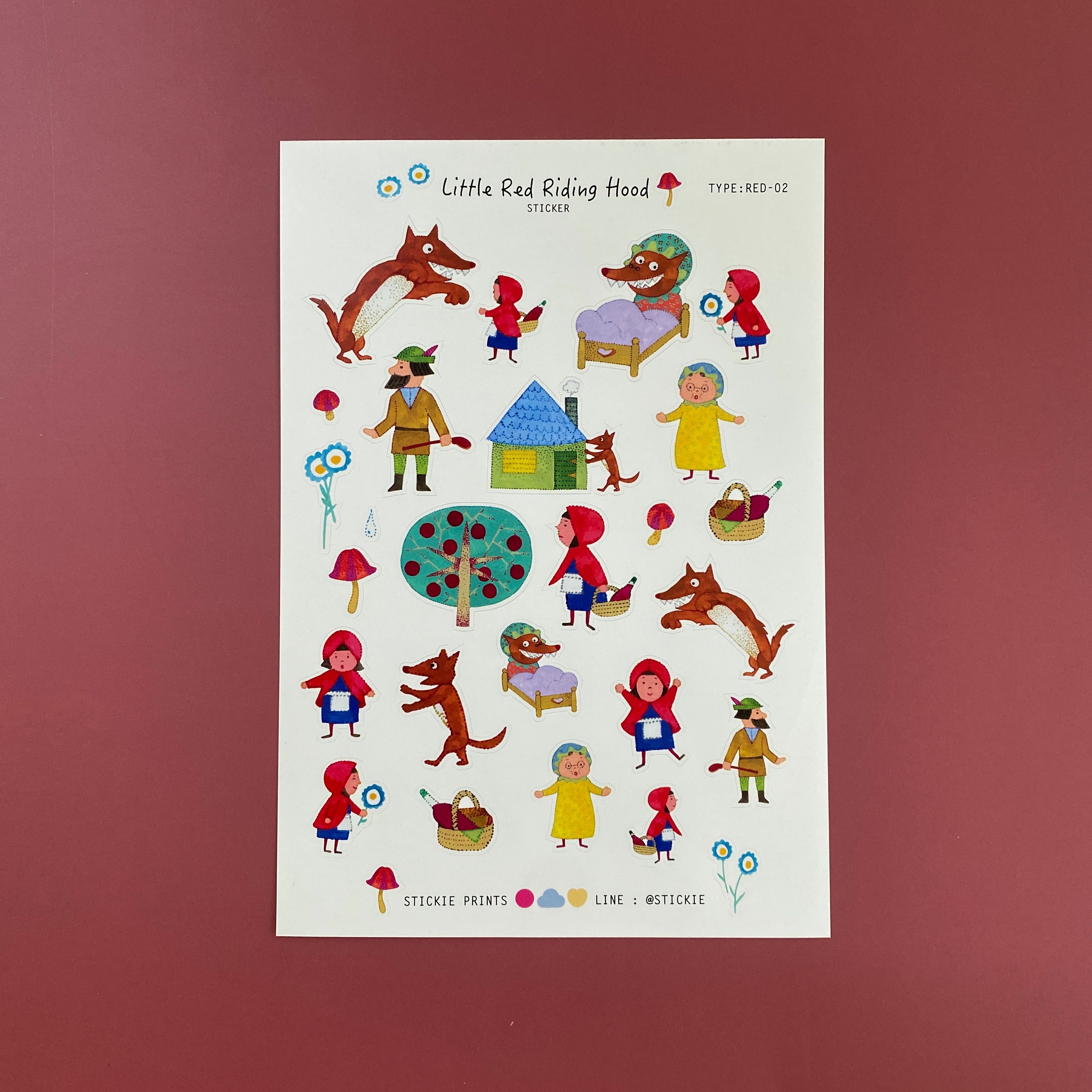 สติ๊กเกอร์ติดเล่น กันน้ำ ลาย RED ( Sticker dicut 1 sheet )