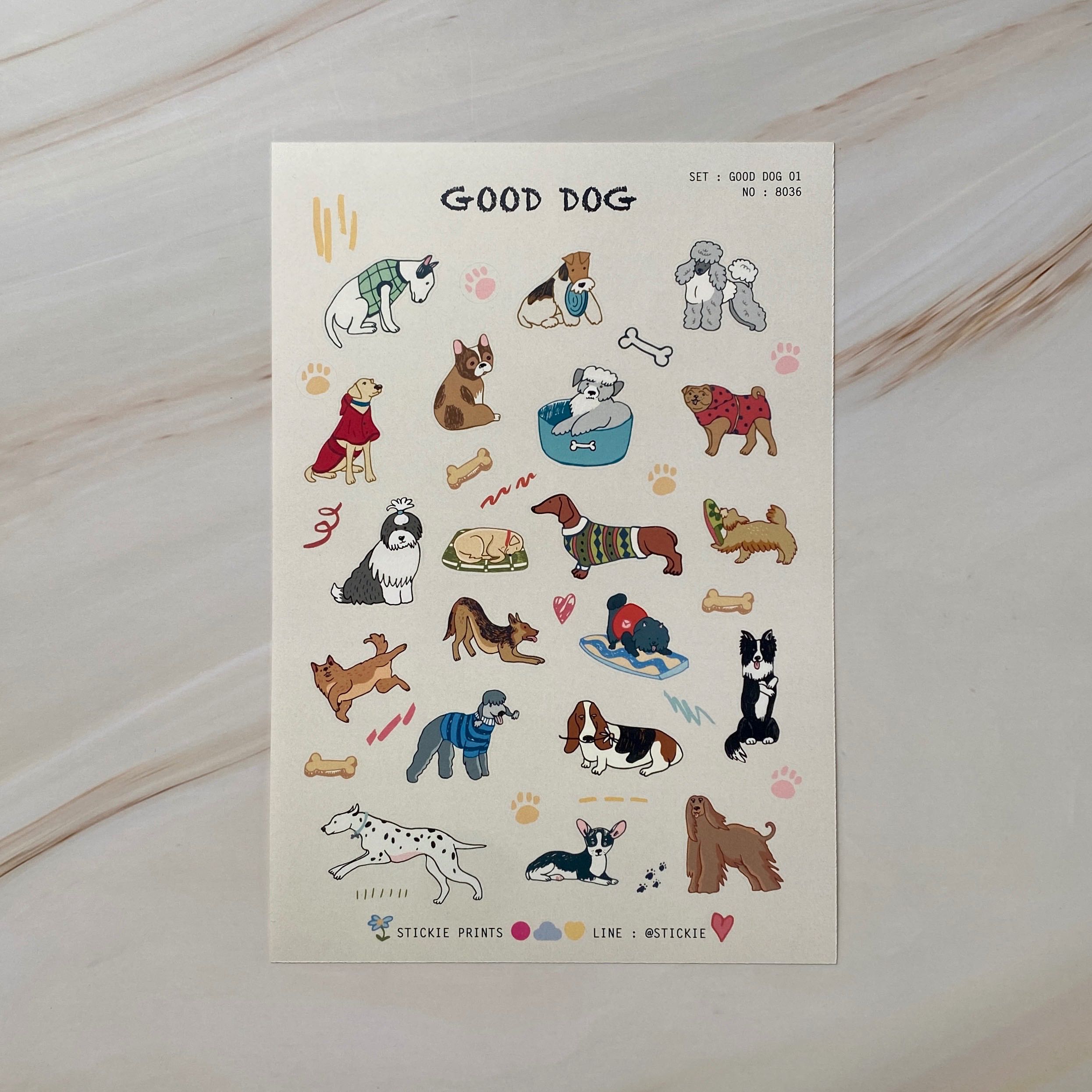 สติ๊กเกอร์ติดเล่น กันน้ำ ลาย GOOD DOG ( Sticker dicut 1 sheet )