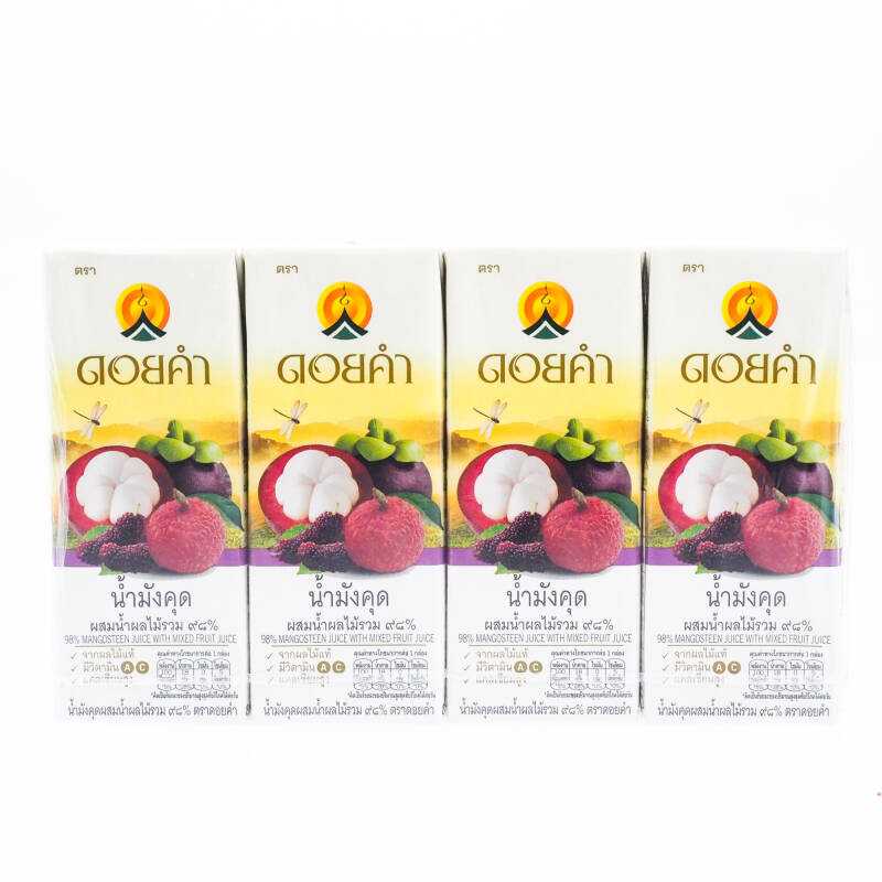 ดอยคำ น้ำมังคุดผสมน้ำผลไม้รวม ๙๘% พร้อมดื่ม 200ml. (แพ็ค4กล่อง)