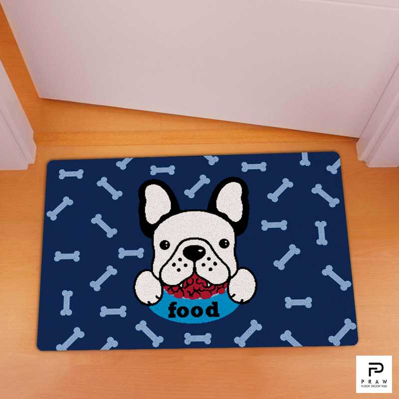Promo พรมแต่งบ้าน กันลื่น พรมลายน่ารัก แนบสนิทพื้น ดีไซน์ Feed Me ขนาด 50x75 cm