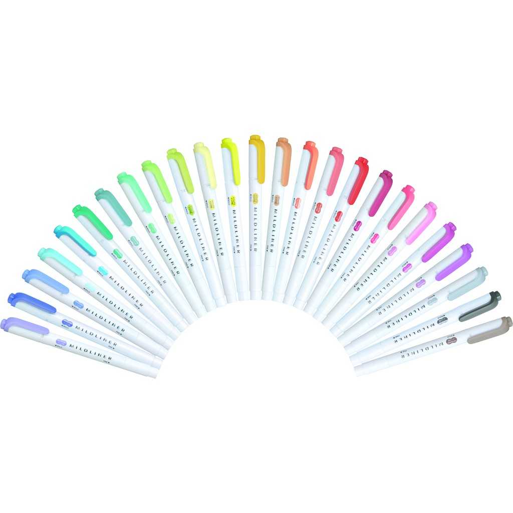 ปากกาเน้นข้อความ 2 หัว หลากสีสัน Zebra Mildliner รุ่น basic