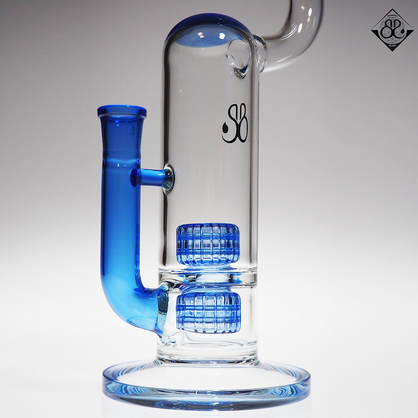 Blue Double Matrix Bent Neck