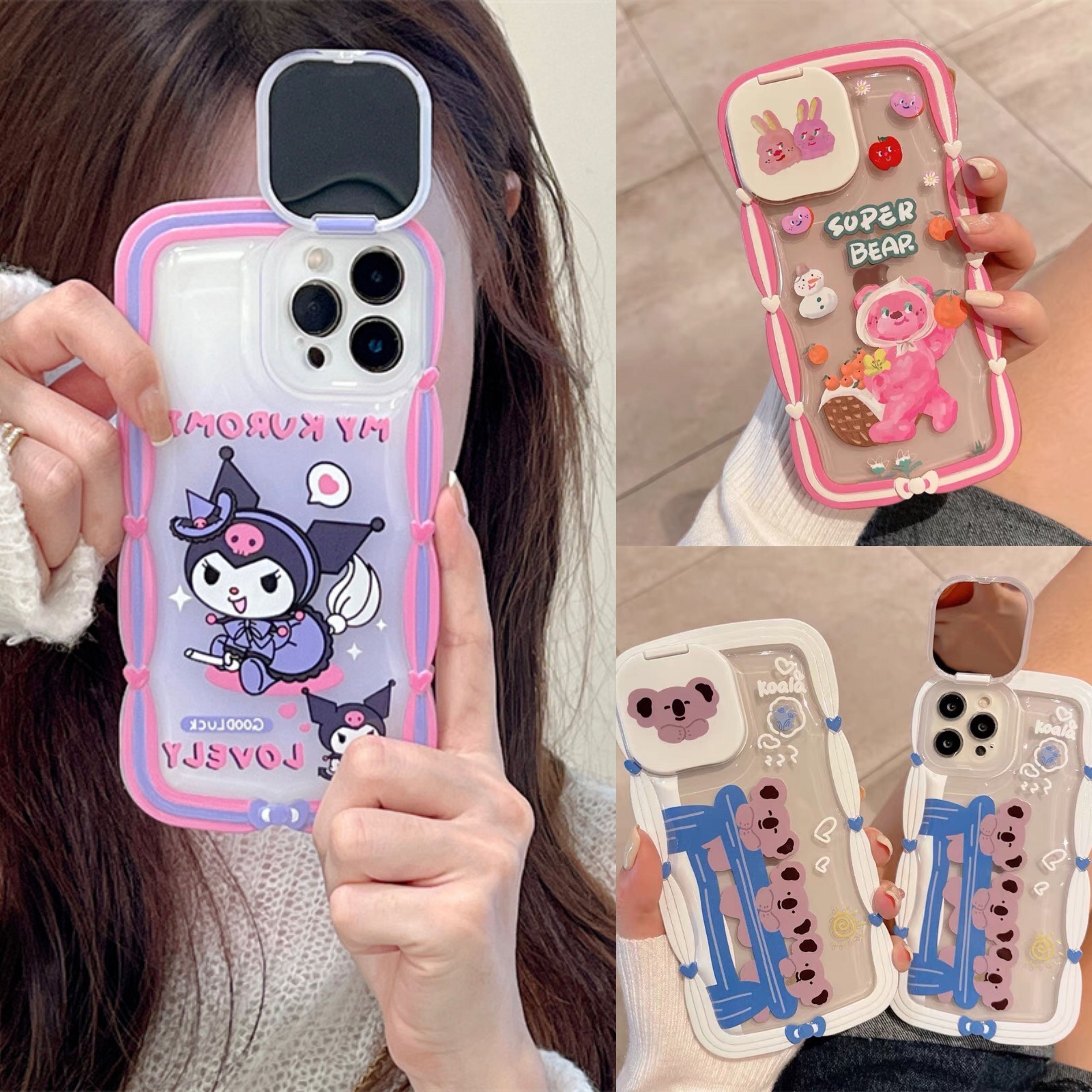 เคสทรงใหม่ ขอบหยักมาพร้อมกระจก 4ลาย🔮☃️