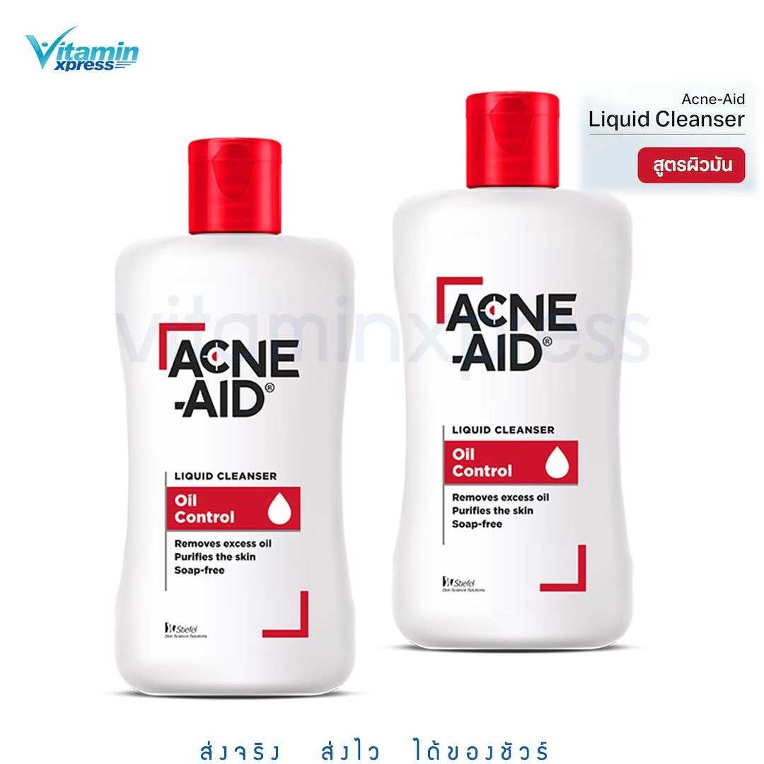 Acne-Aid Liquid Cleanser 100 mlx2ขวด  แอคเน่–เอด ลิควิด คลีนเซอร์  สีแดง สิว สบู่เหลว
