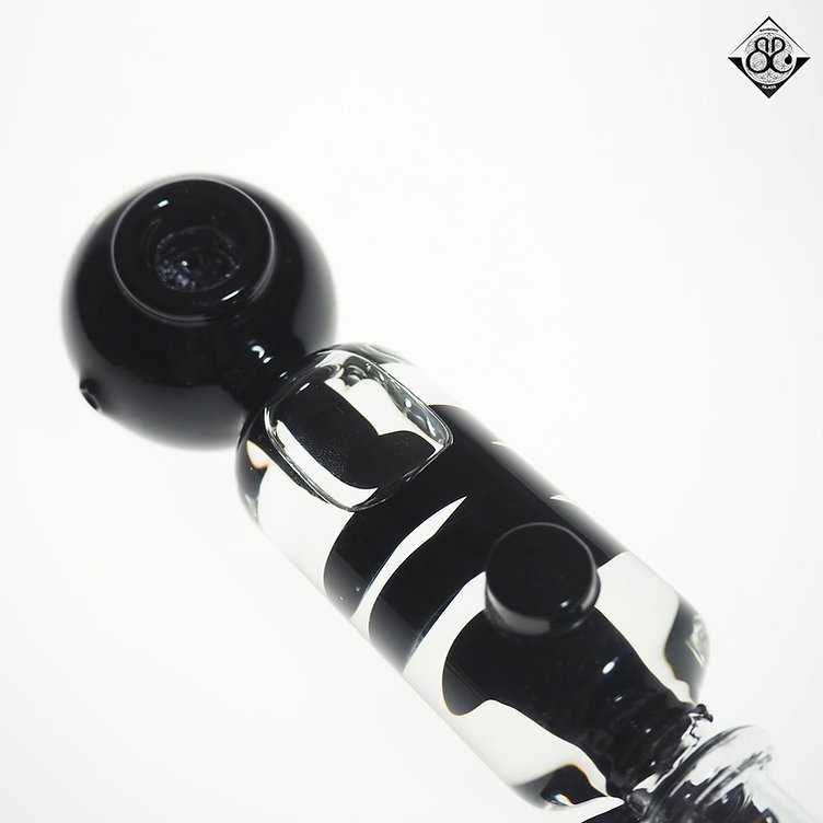 PHX Black Freezable Glycerin Coil Glass Hand Pipe