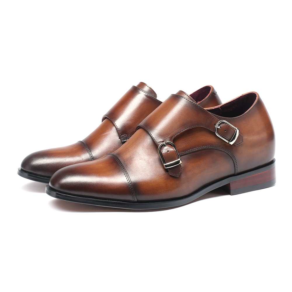 NEW! Classic Double Monk Shoes Dark Cocoa Brown