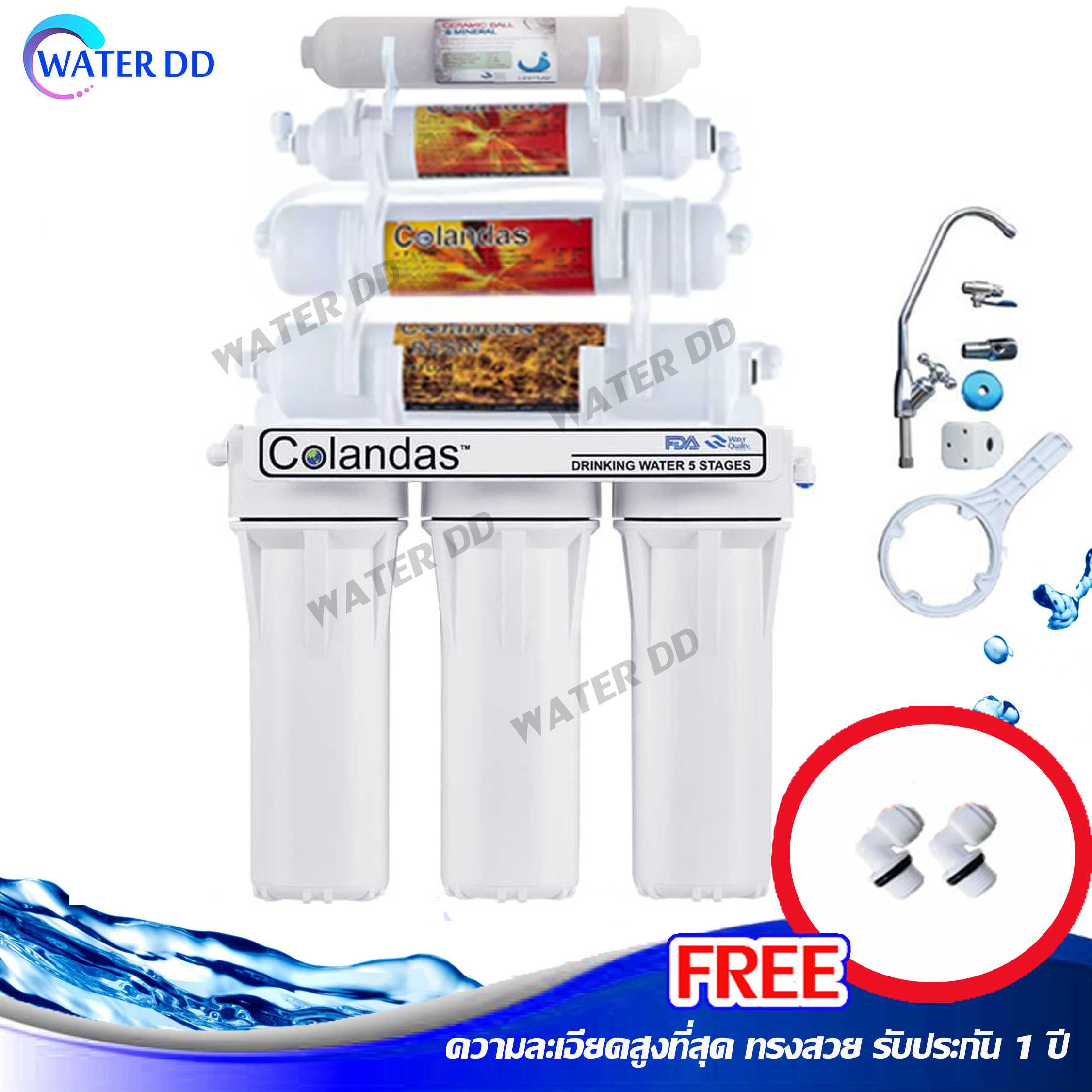 Colandas เครื่องกรองน้ำดื่มแร่ธาตุ 7 ขั้นตอน รุ่น Premium Resin Filter + Mineral Inline