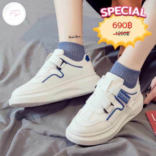 (Pre-Order)#A085 รองเท้าผ้าใบหนัง PU