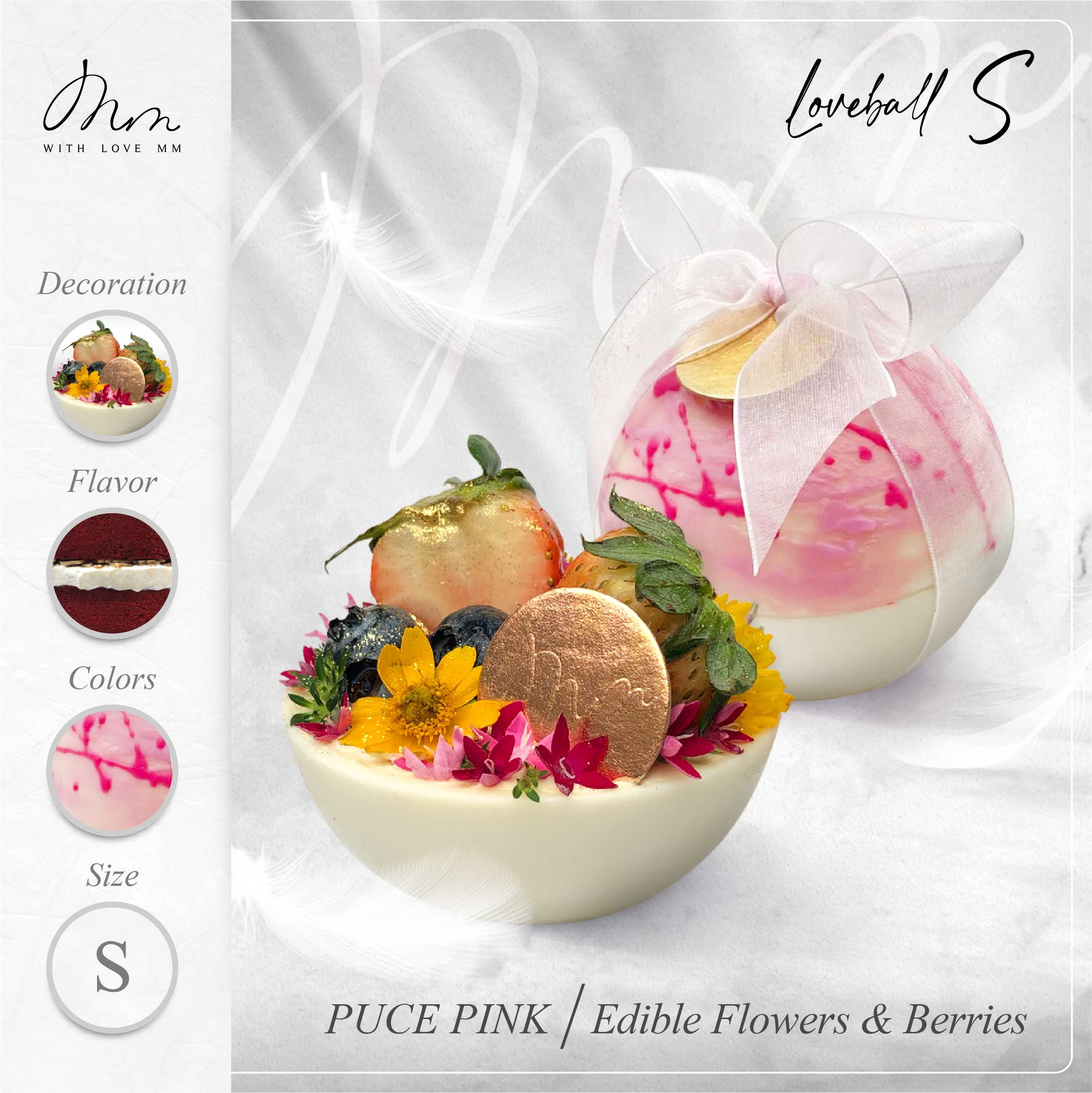PUCE PINK - Loveball S - Edible Flowers & Berries