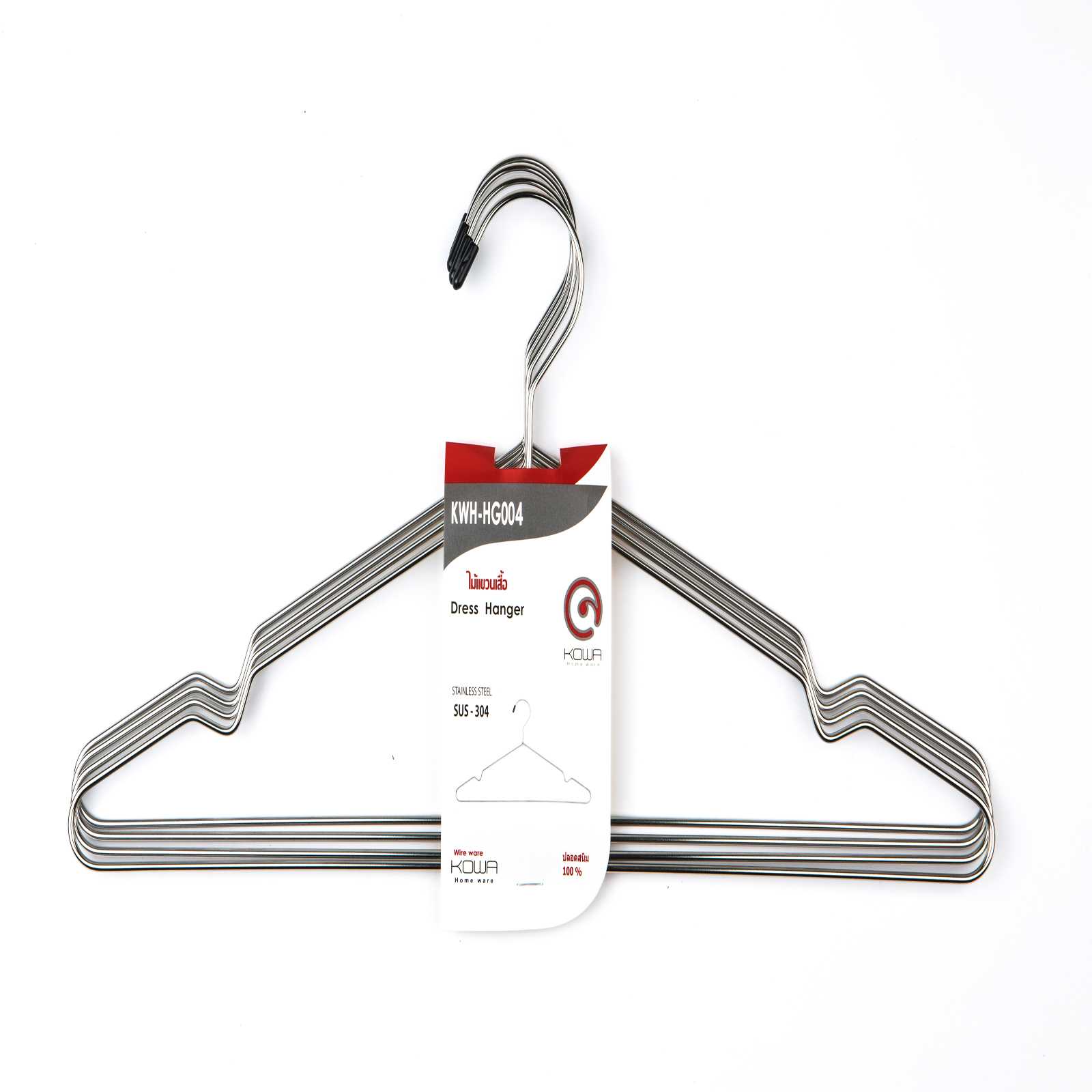 Kowa homeware Dress Hanger ไม้แขวนชุด/เสื้่อ KWH- HG004 จำนวน 12 ชิ้น /แพค ไม้แขวนเสื้อสแตนเลสคุณภาพ
